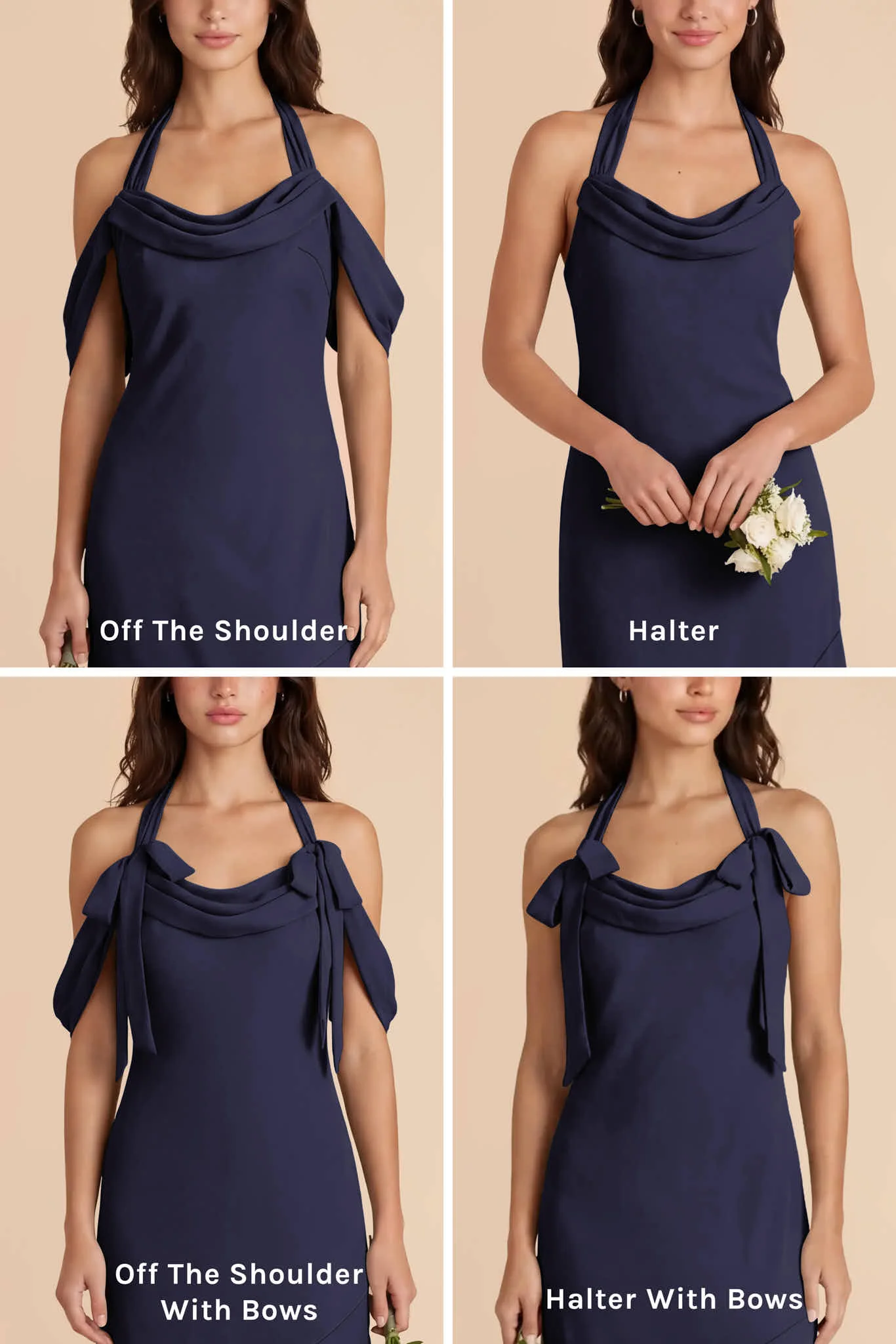 Sophia Chiffon Dress - Navy - Image 8