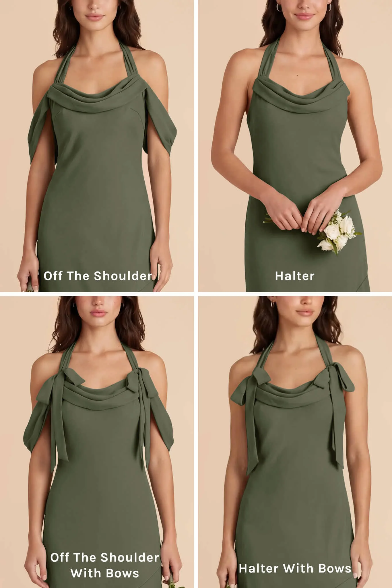 Sophia Chiffon Dress - Olive - Image 8
