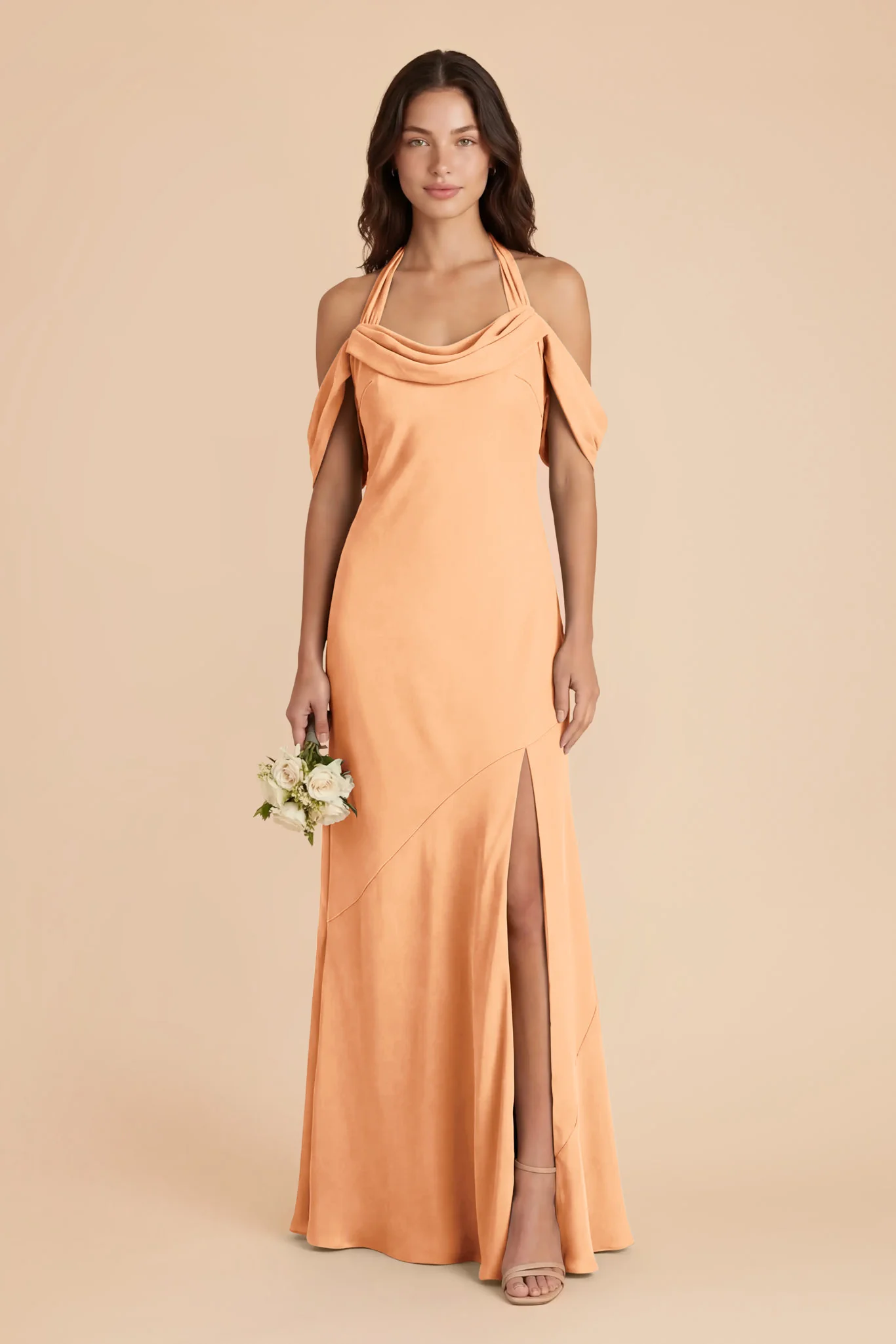 Sophia Chiffon Dress - Peach - Image 2