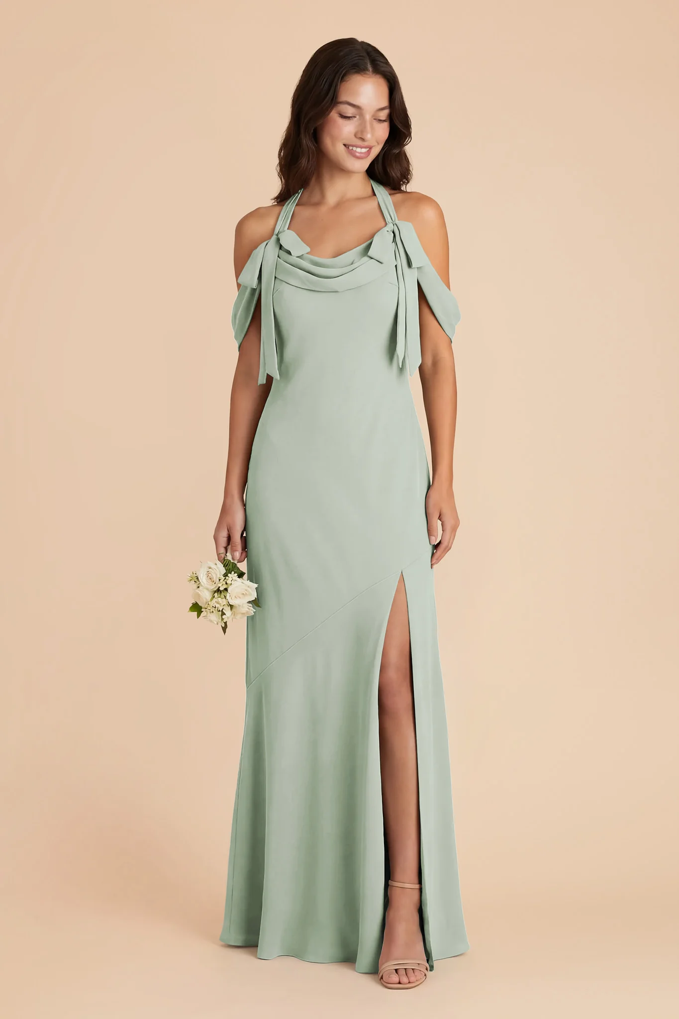 Sophia Chiffon Dress - Sage - Image 2