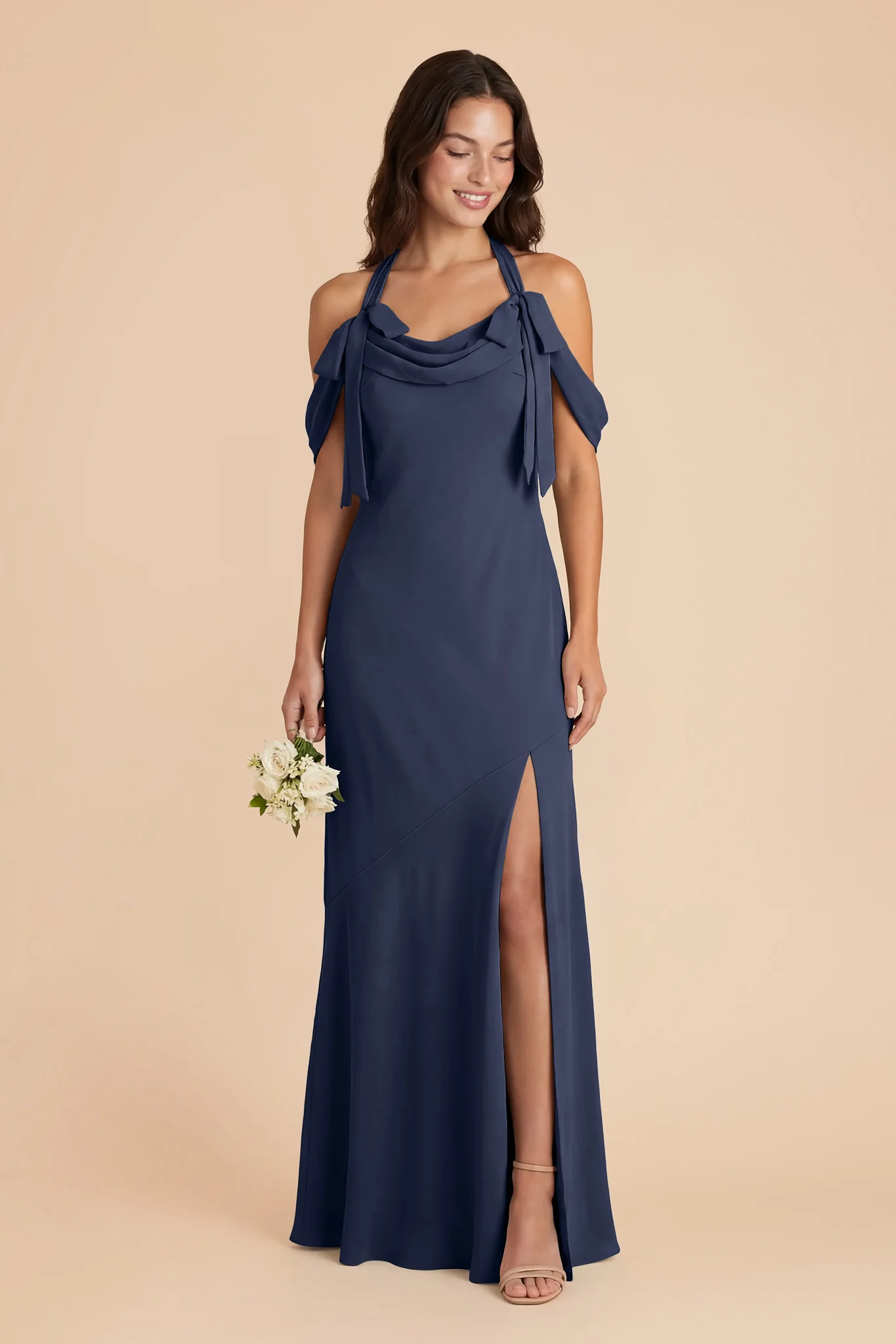 Sophia Chiffon Dress - Slate Blue - Image 2