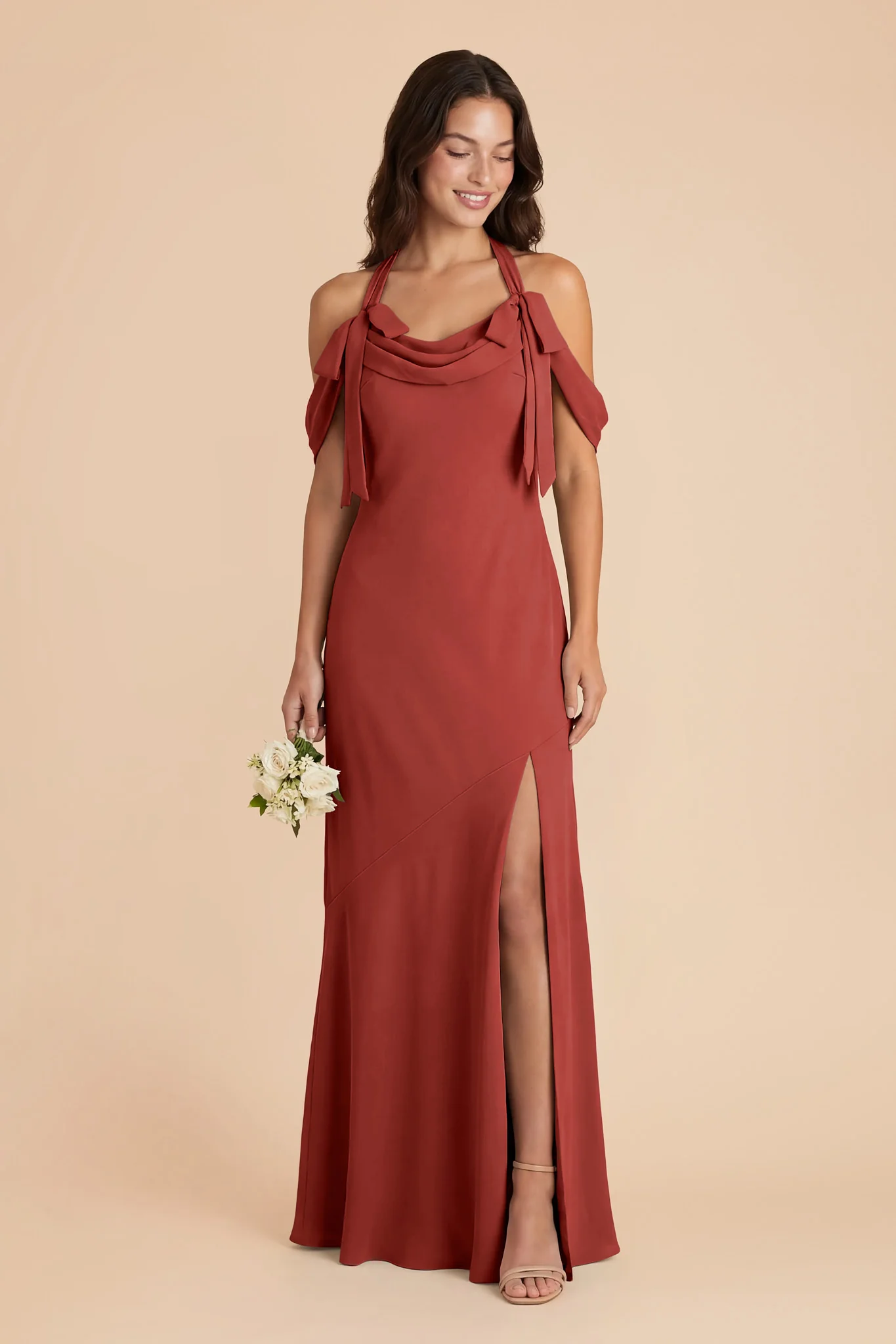 Sophia Chiffon Dress - Spice - Image 2