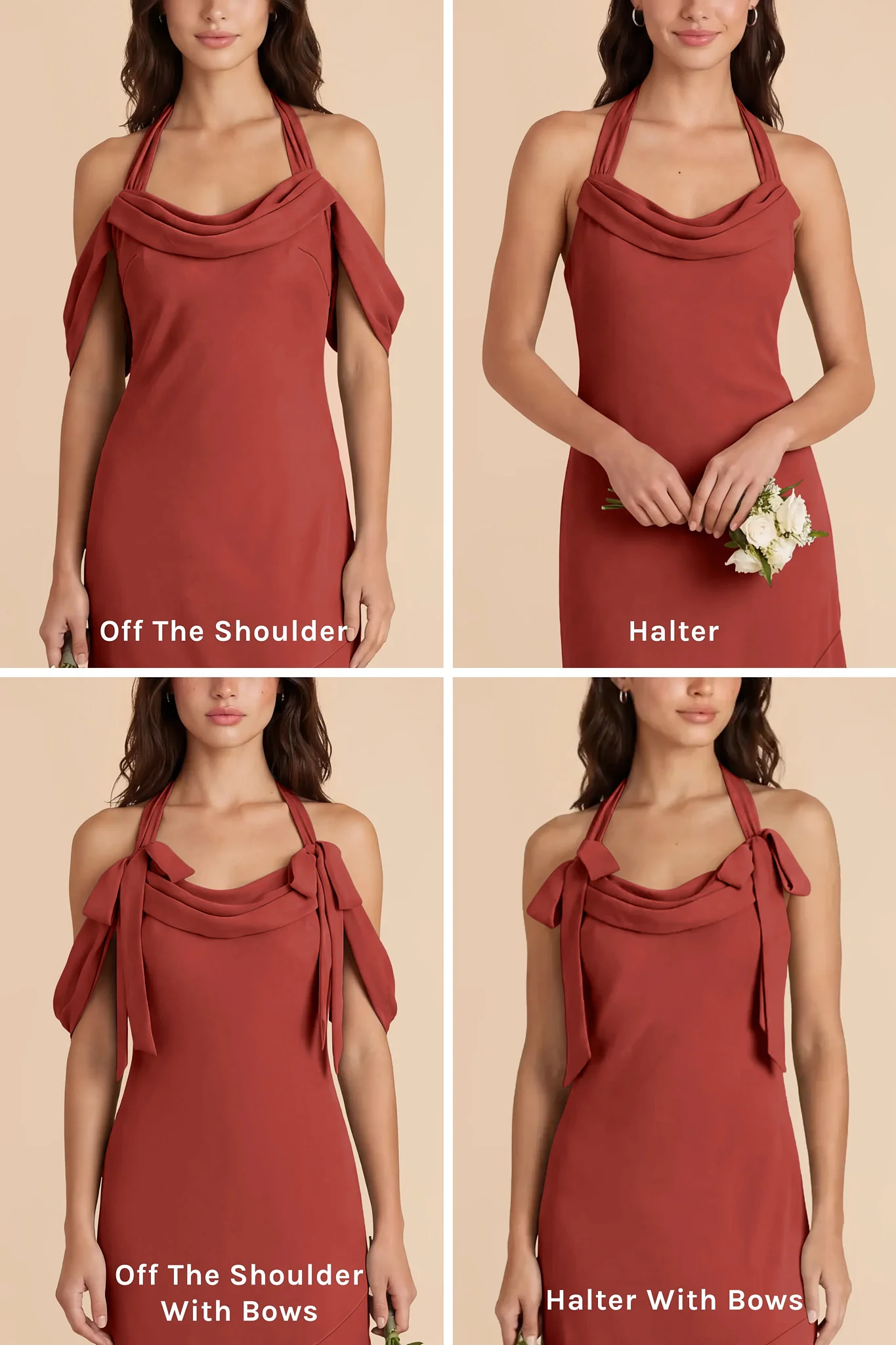 Sophia Chiffon Dress - Spice - Image 5