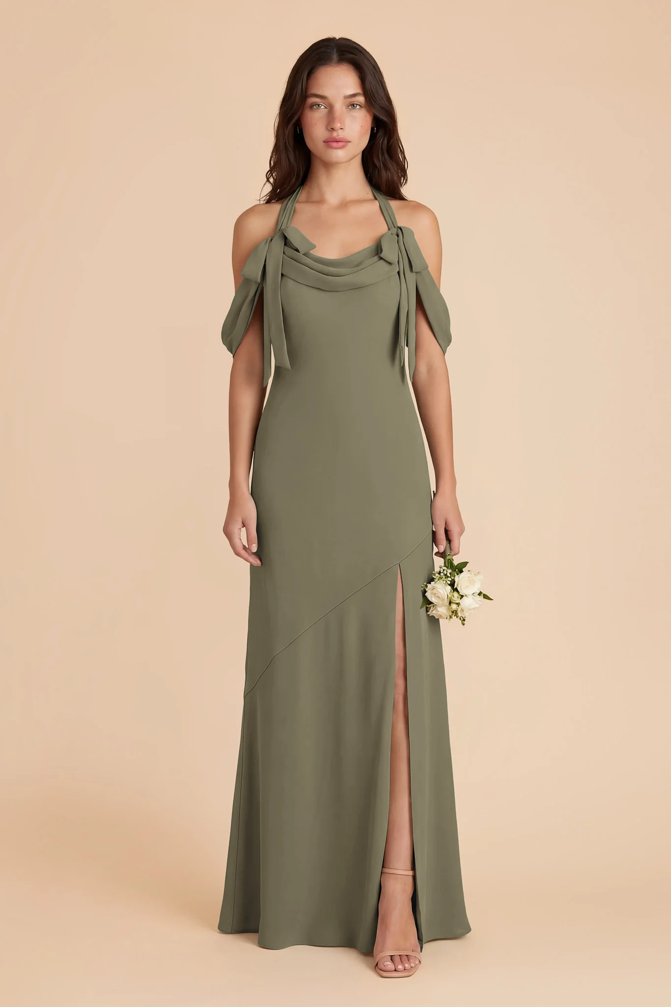 Sophia Chiffon Dress - Thyme