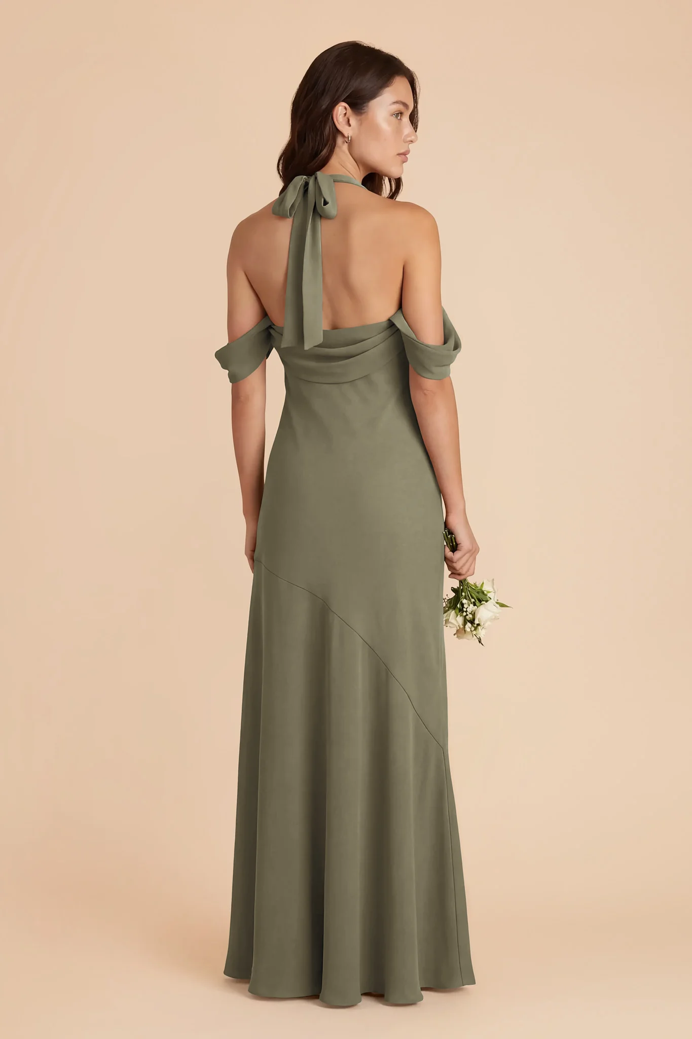 Sophia Chiffon Dress - Thyme - Image 3