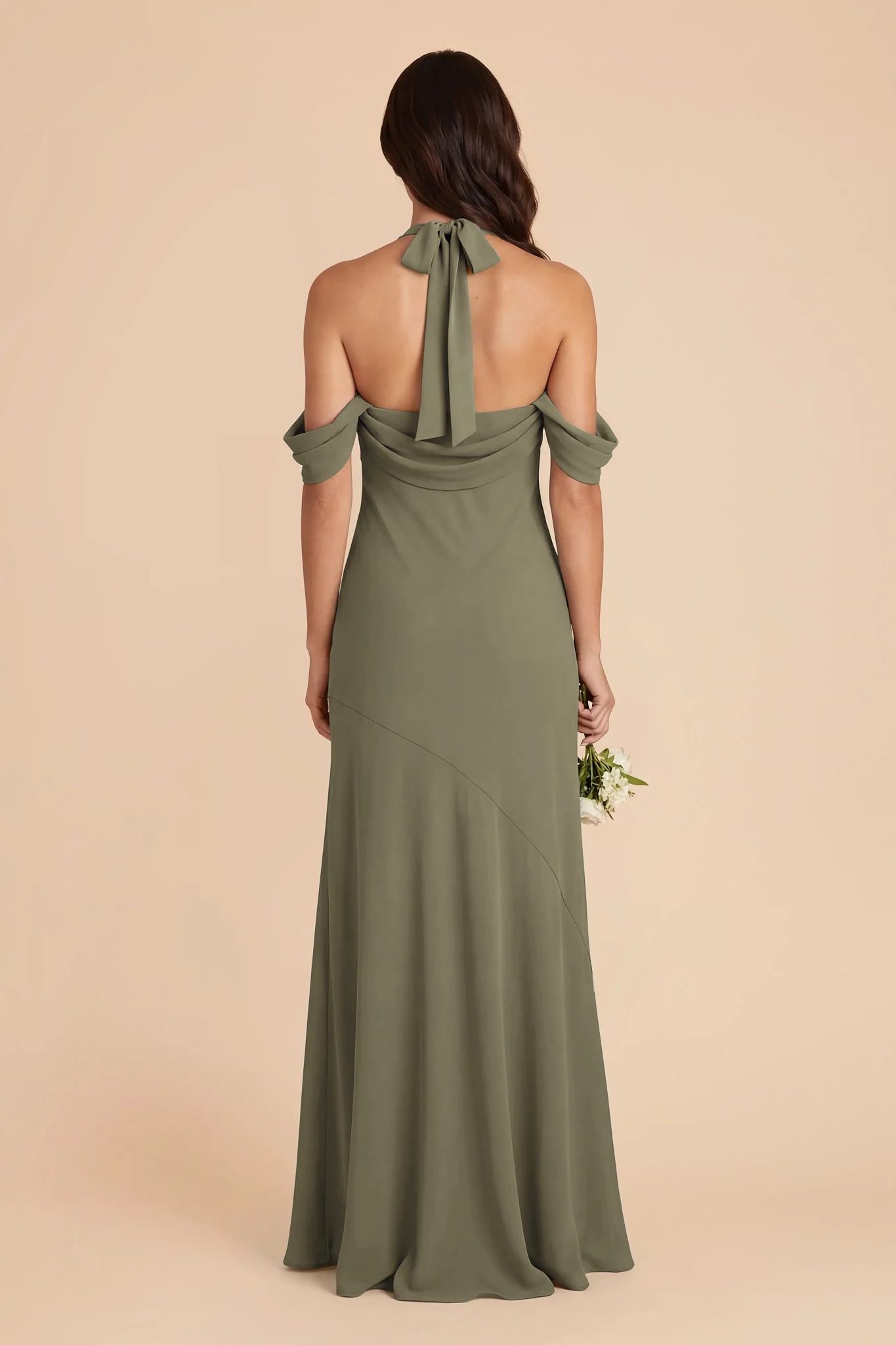 Sophia Chiffon Dress - Thyme - Image 4