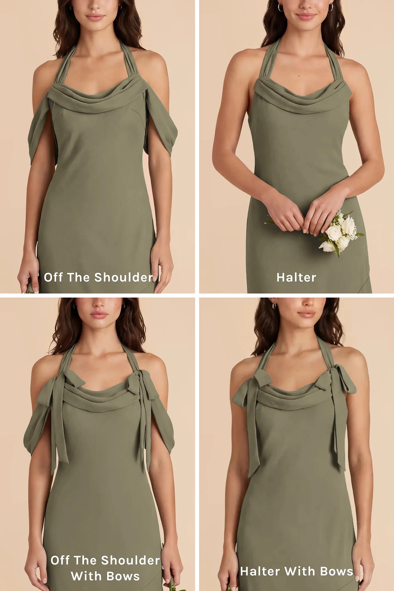 Sophia Chiffon Dress - Thyme - Image 5