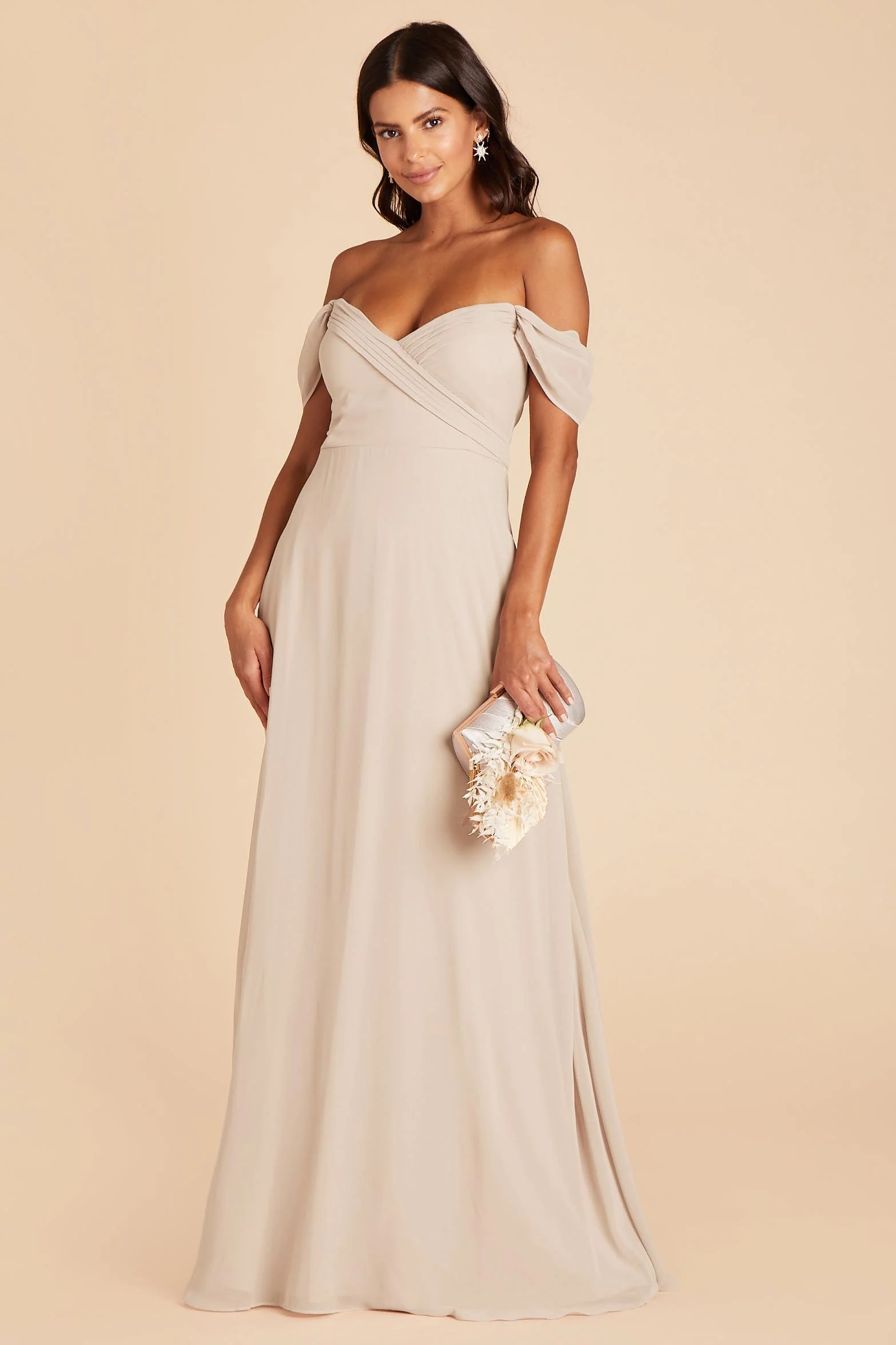 Spence Chiffon Dress - Classic Champagne - Image 4