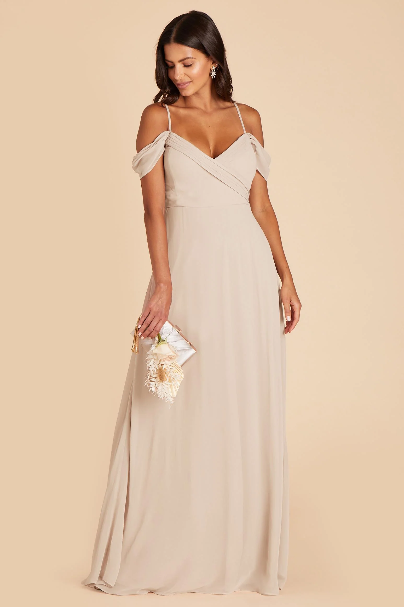 Spence Chiffon Dress - Classic Champagne - Image 5