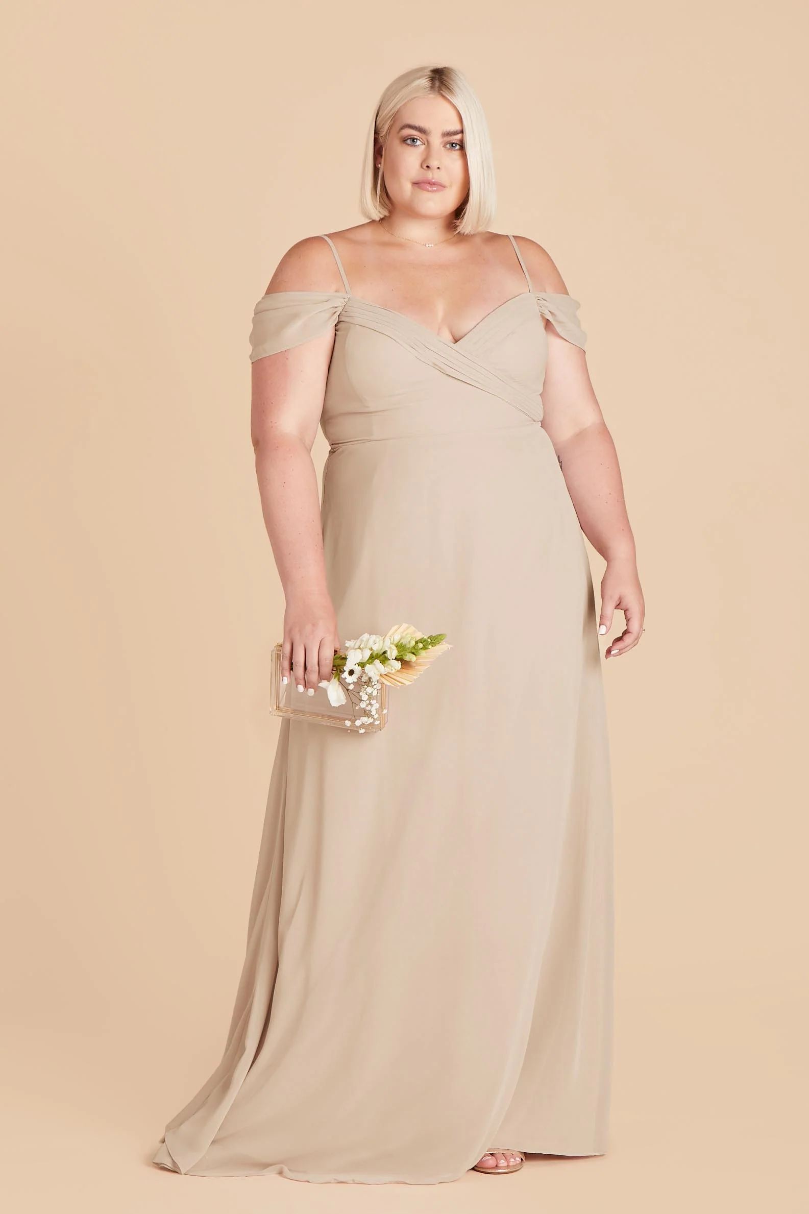 Spence Chiffon Dress - Classic Champagne - Image 7