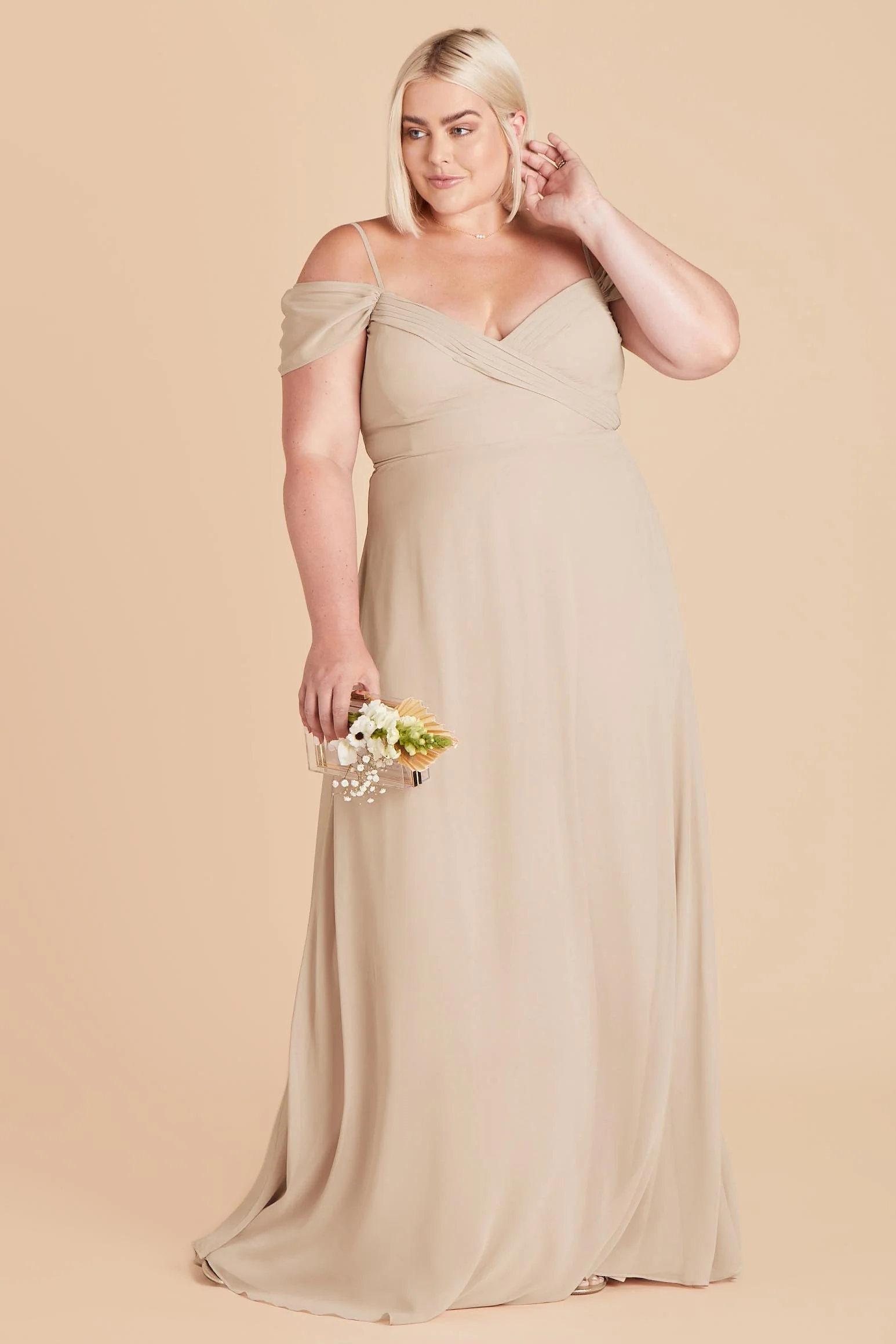 Spence Chiffon Dress - Classic Champagne - Image 9
