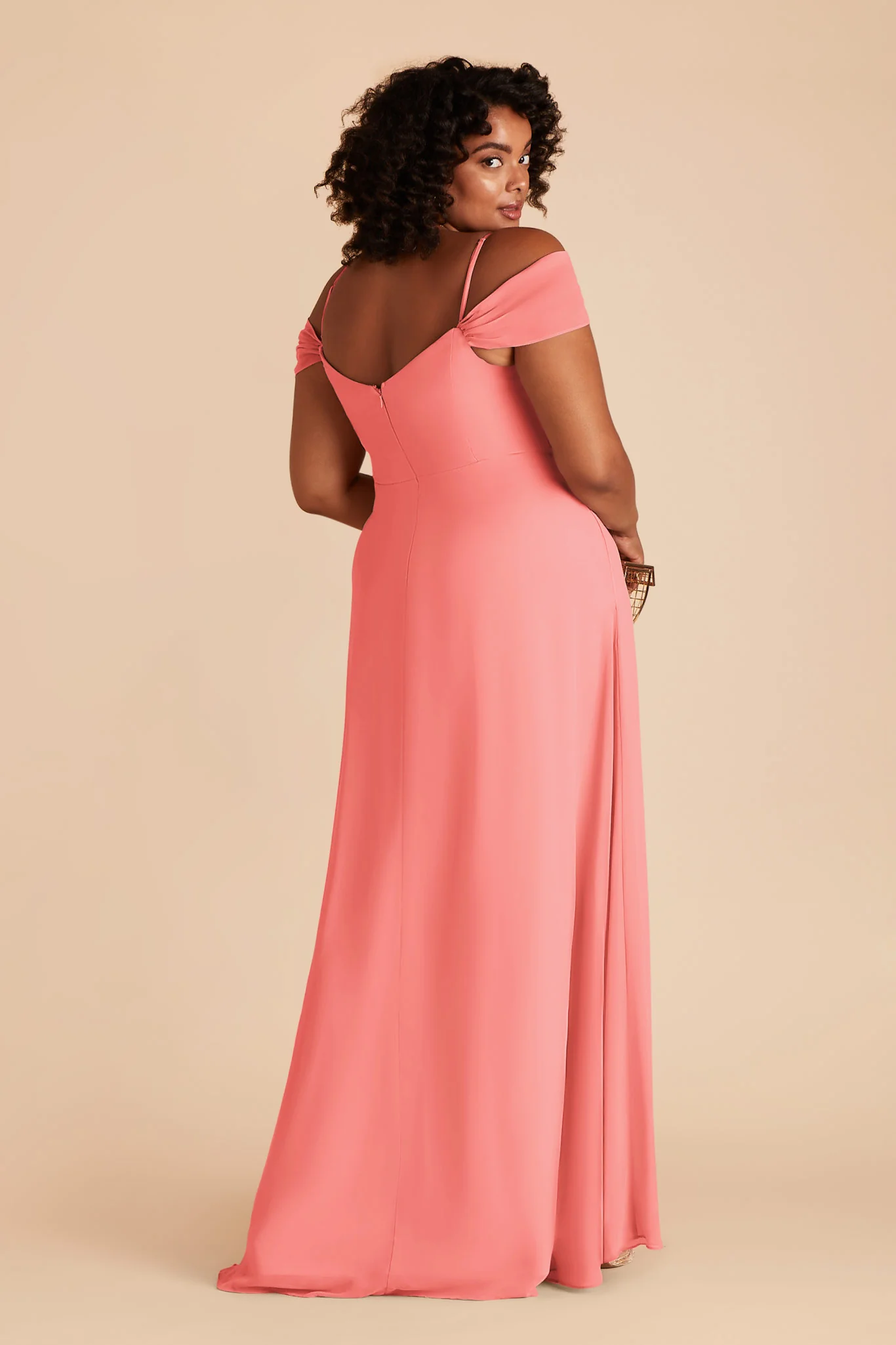 Spence Chiffon Dress - Coral Pink - Image 7