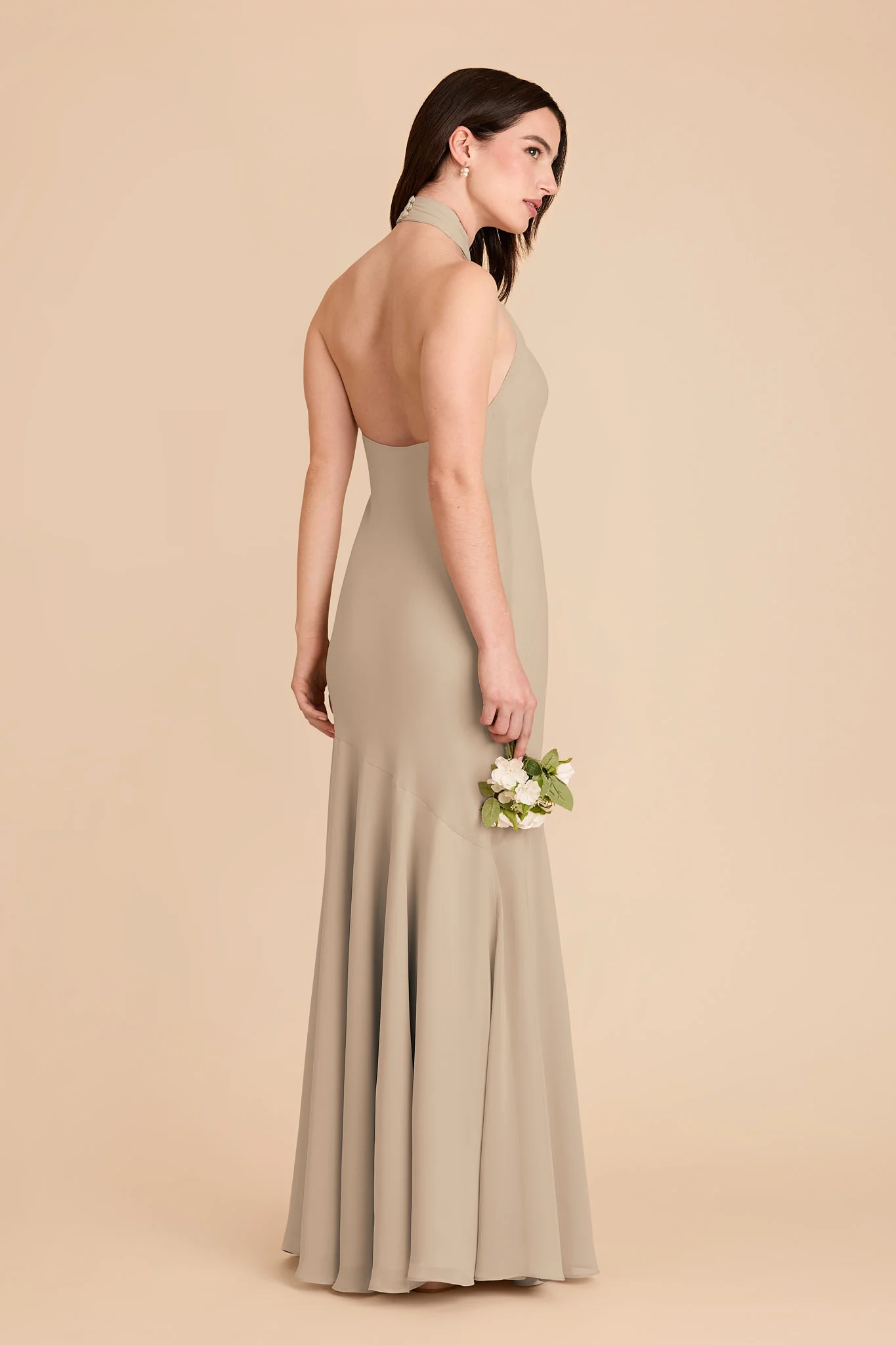 Stephanie Chiffon Dress - Almond - Image 4