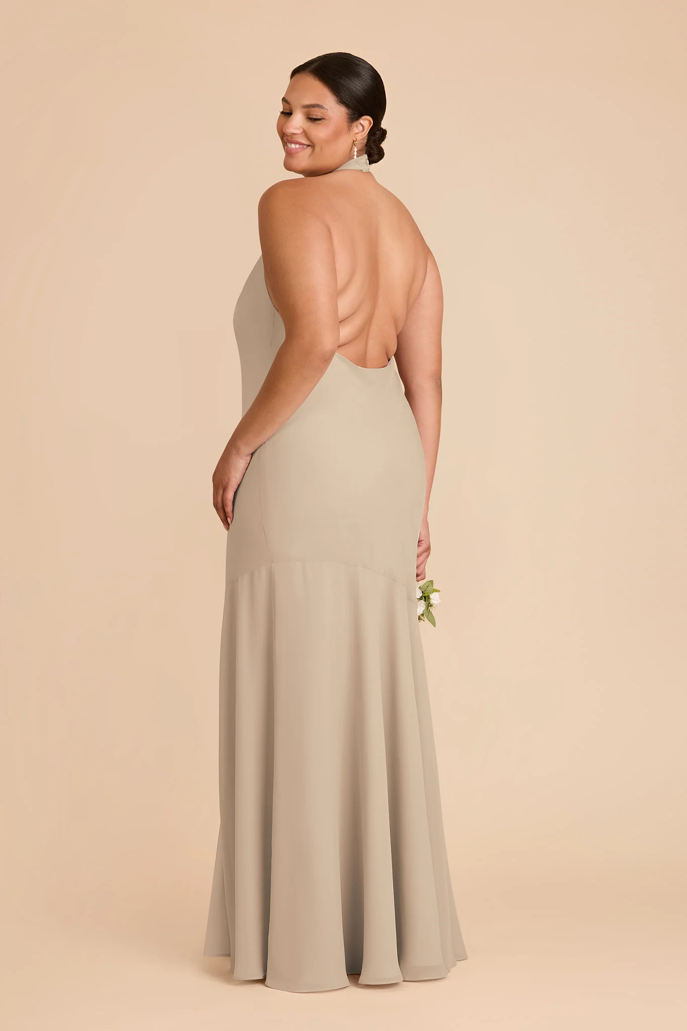 Stephanie Chiffon Dress - Almond - Image 7