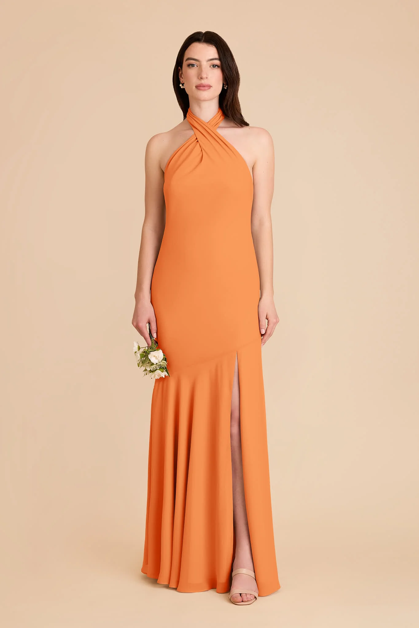 Stephanie Chiffon Dress - Apricot
