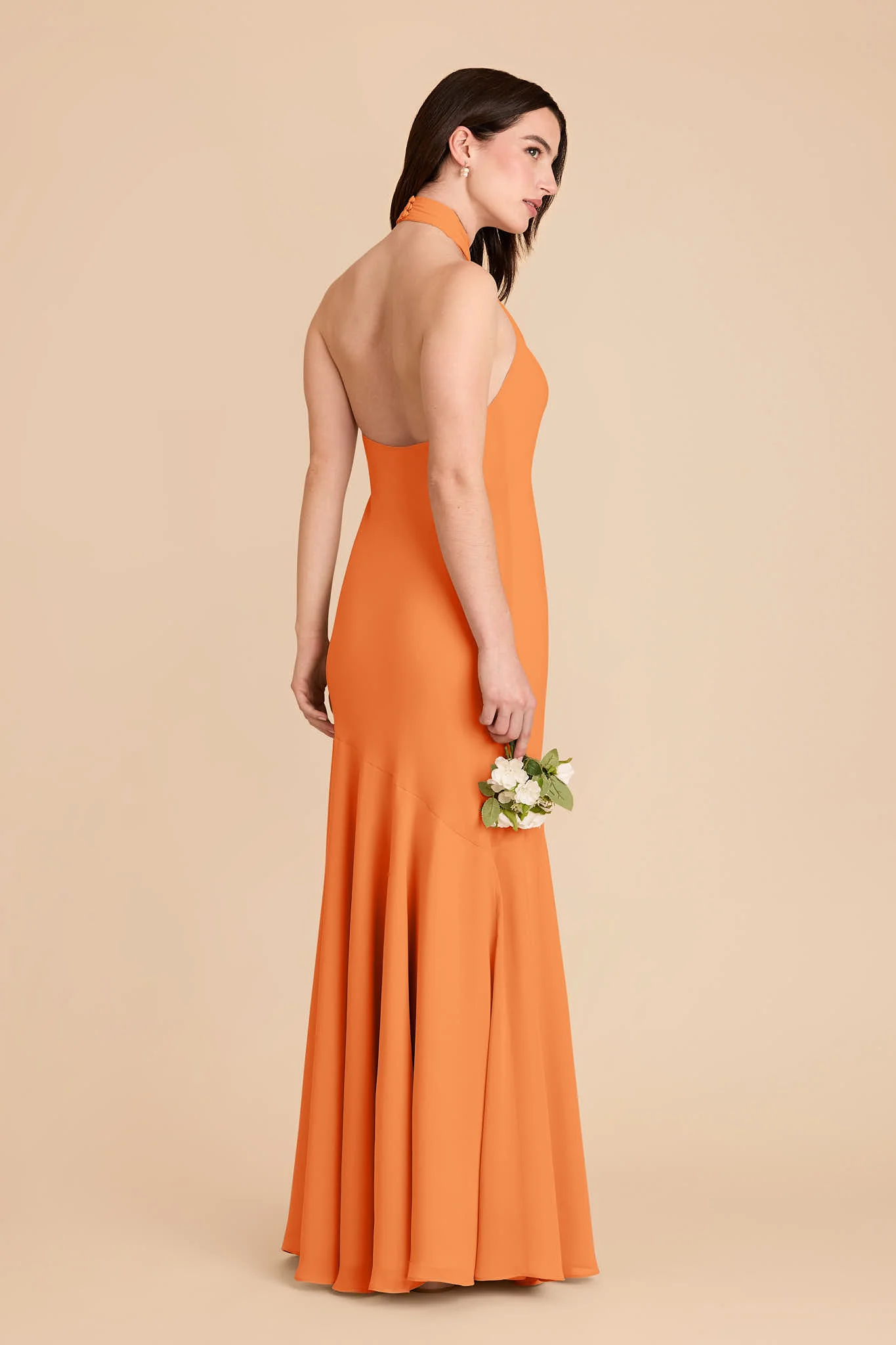 Stephanie Chiffon Dress - Apricot - Image 4