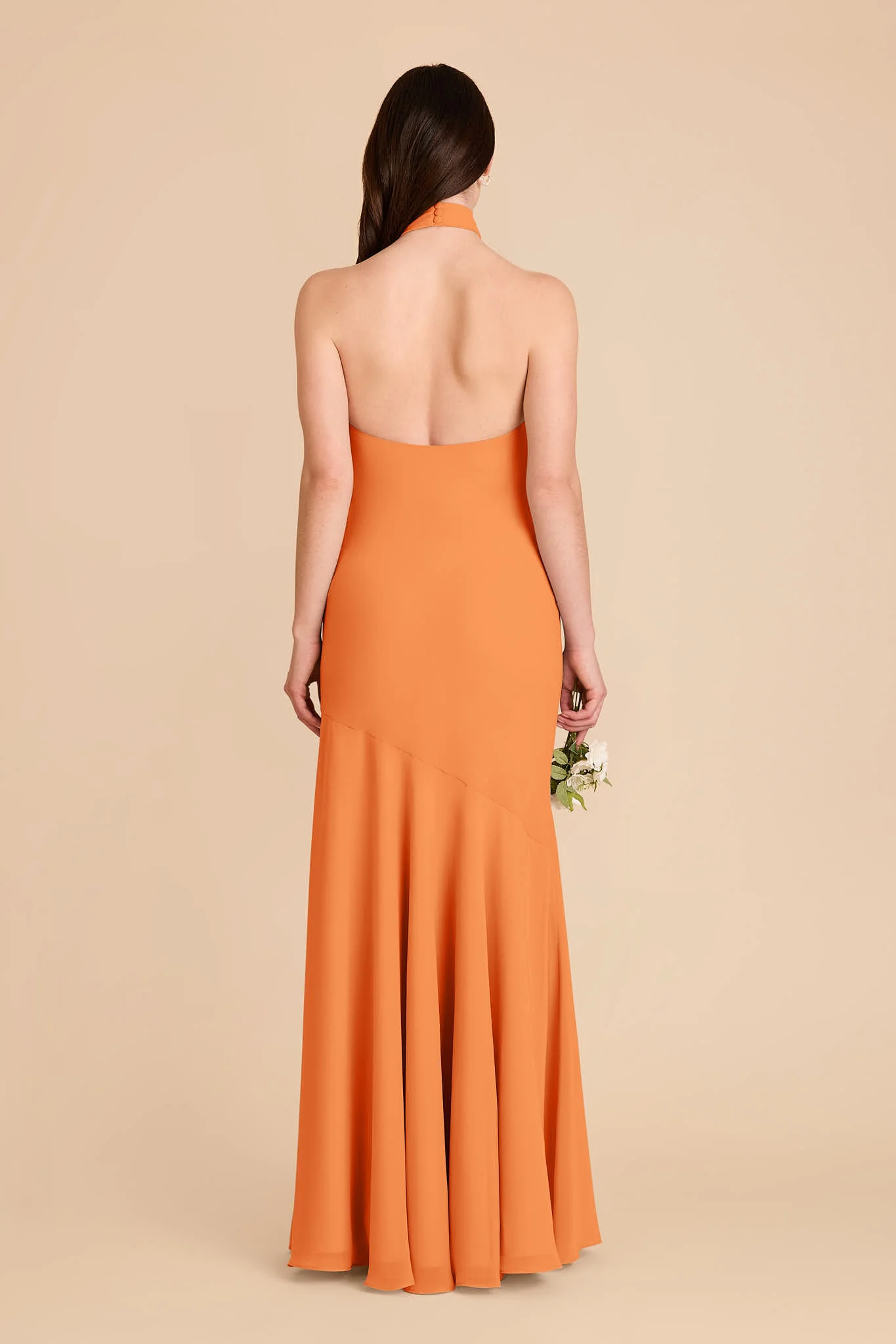 Stephanie Chiffon Dress - Apricot - Image 5