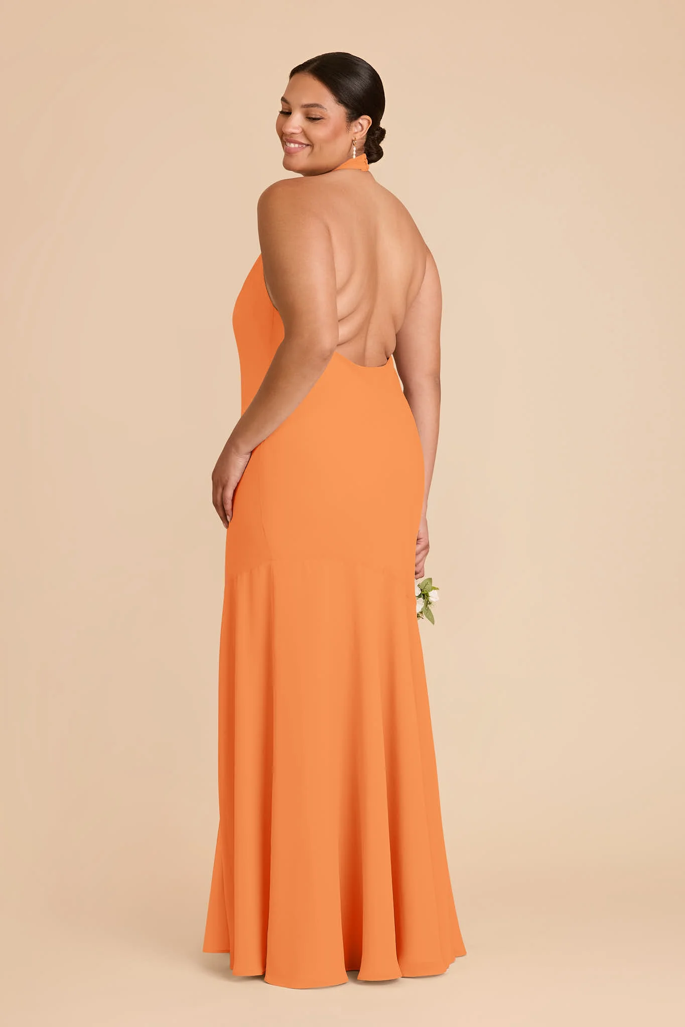 Stephanie Chiffon Dress - Apricot - Image 7