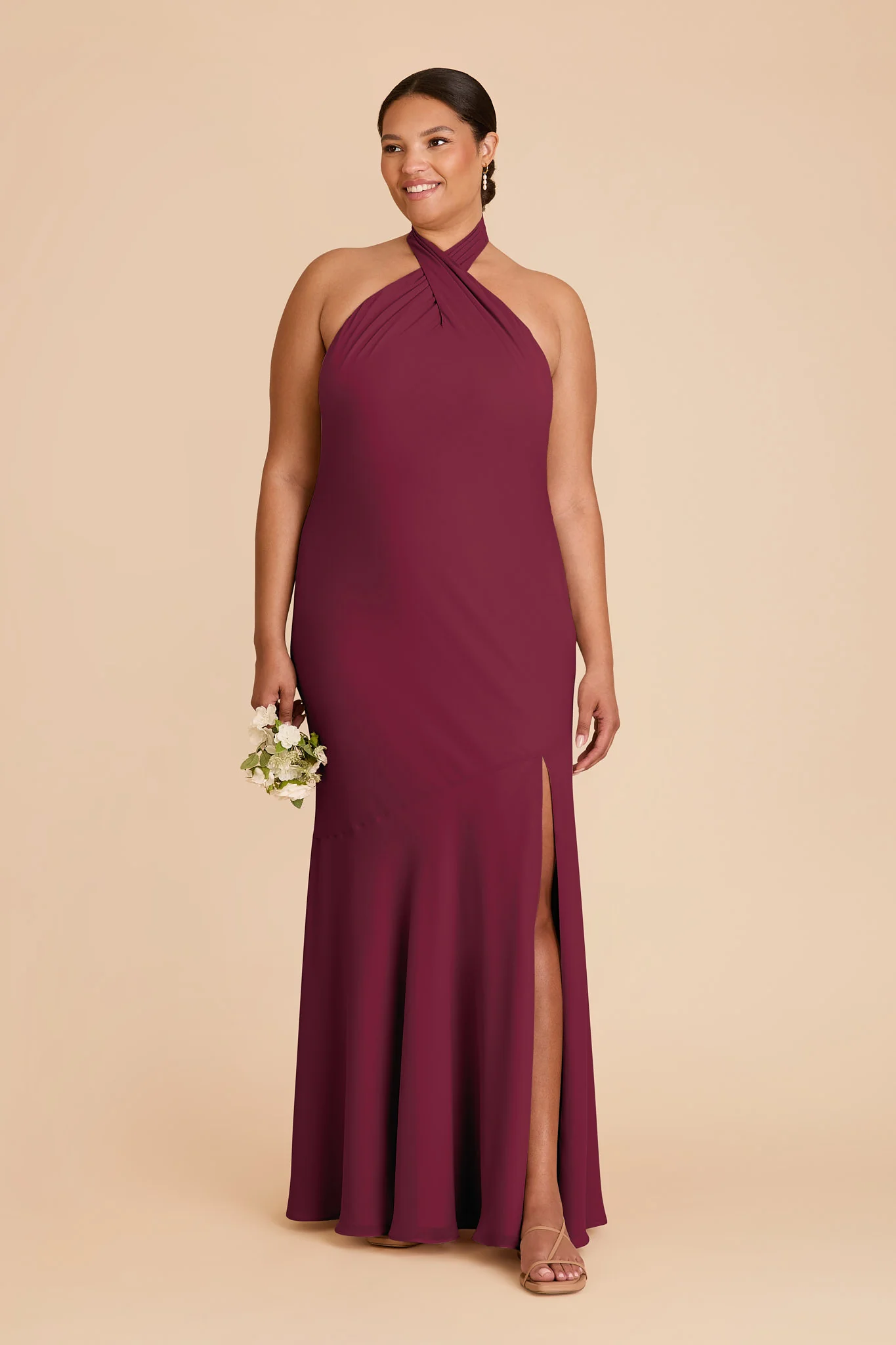 Stephanie Chiffon Dress - Berry - Image 2