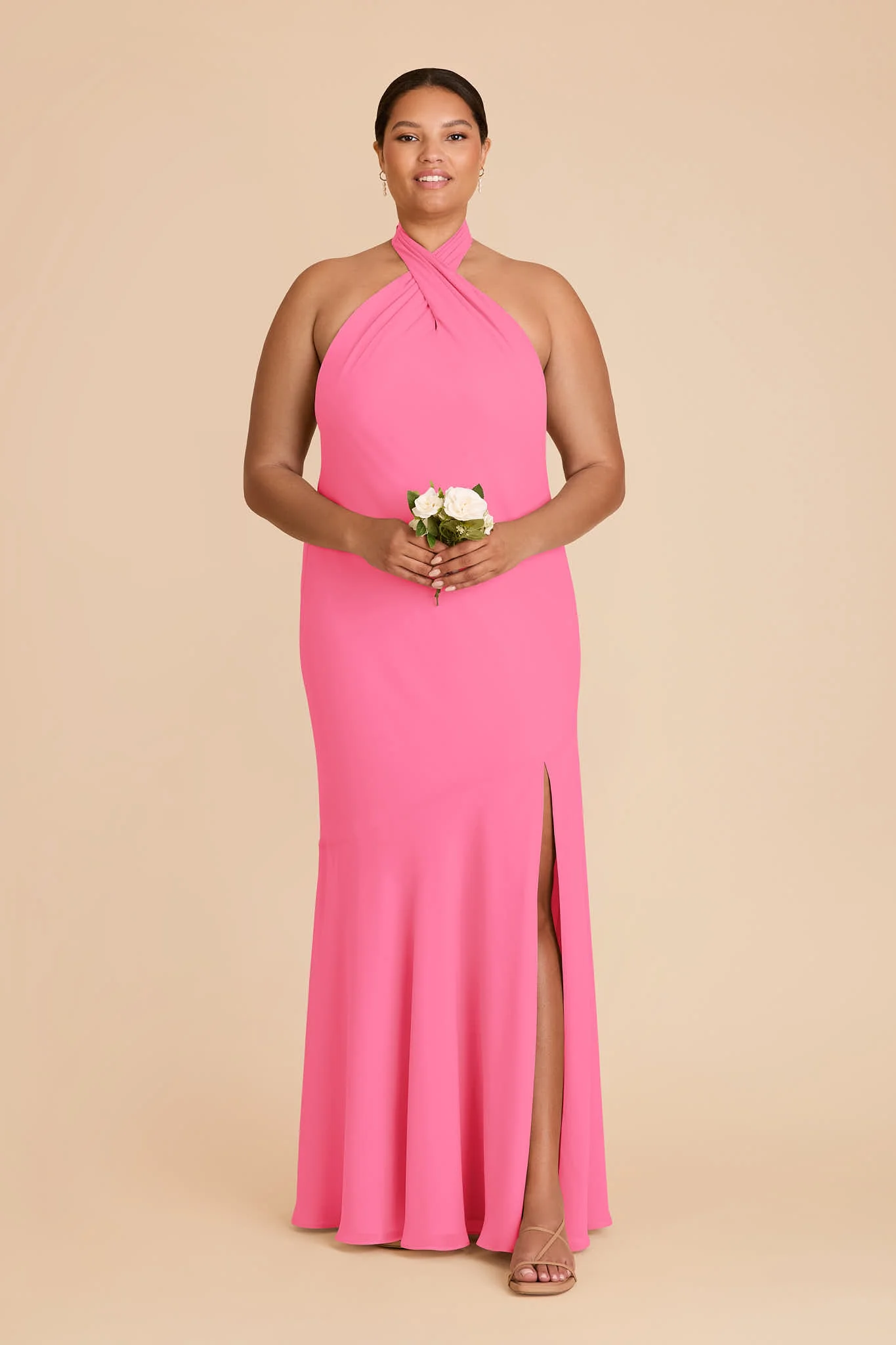 Stephanie Chiffon Dress - Bon Bon Pink - Image 2