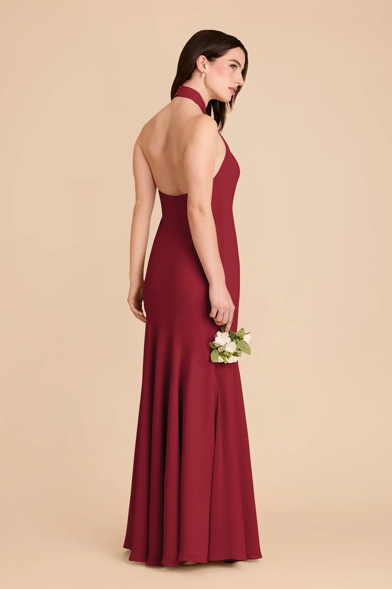 Stephanie Chiffon Dress - Burgundy - Image 5
