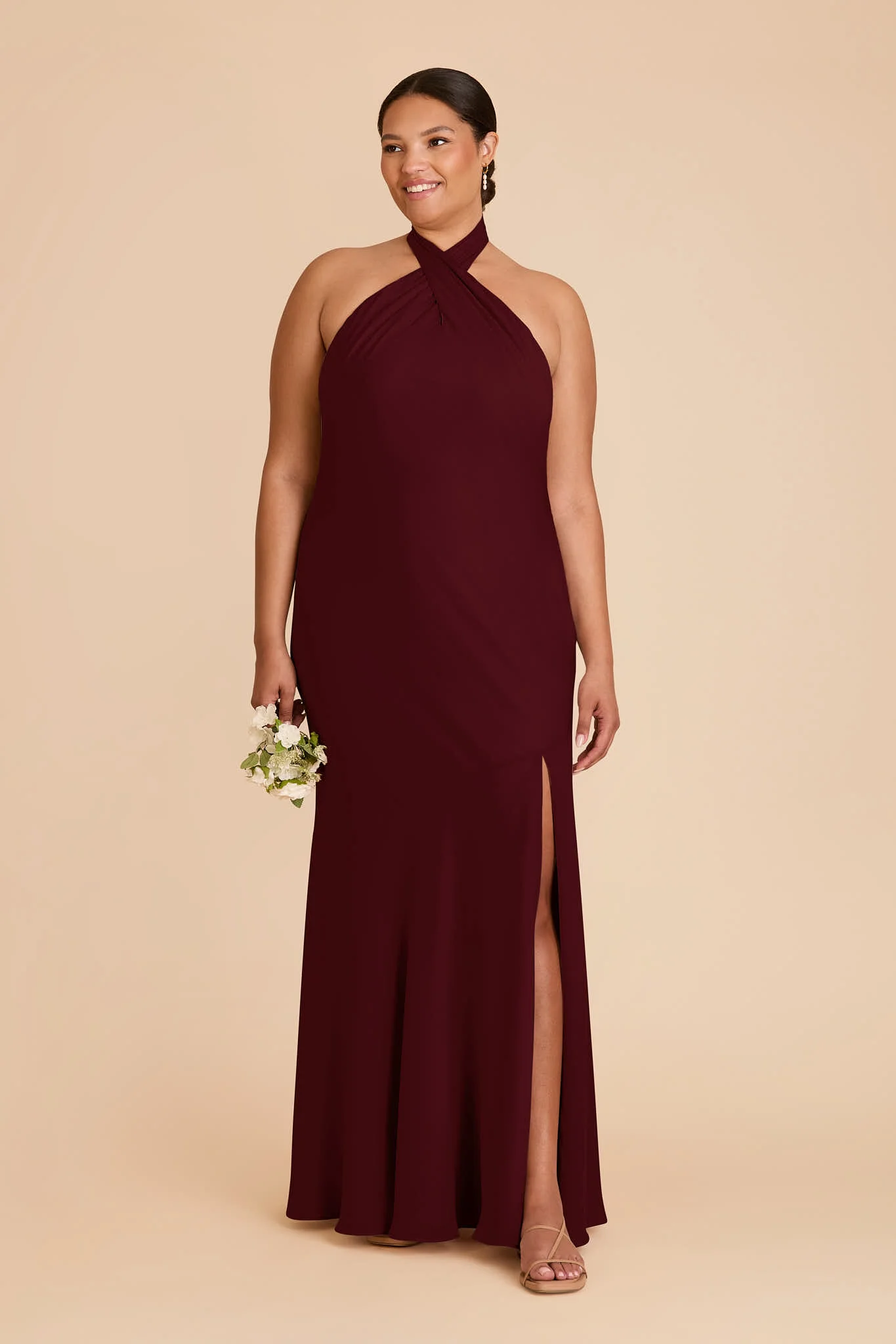 Stephanie Chiffon Dress - Cabernet - Image 2