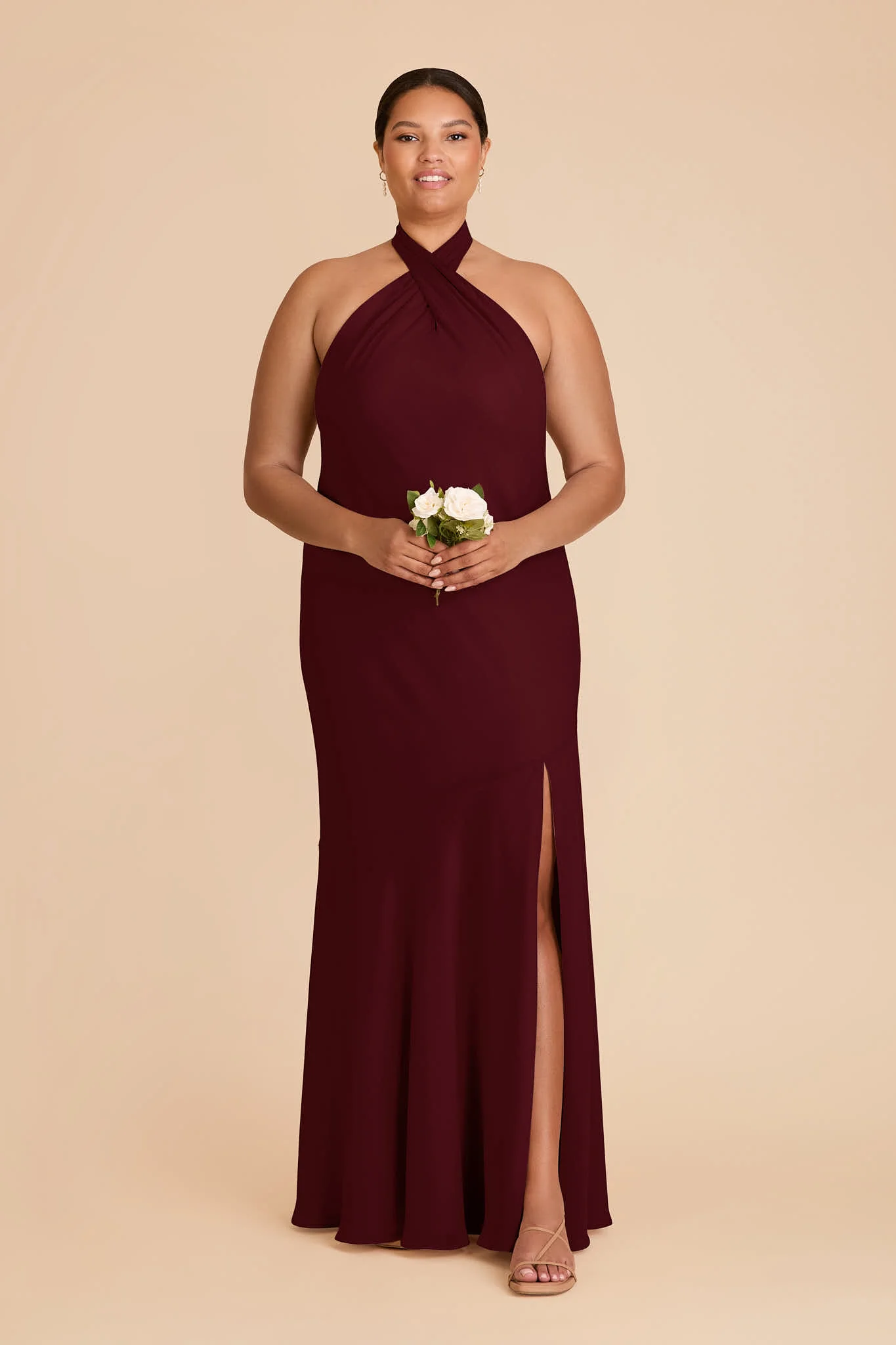 Stephanie Chiffon Dress - Cabernet - Image 6