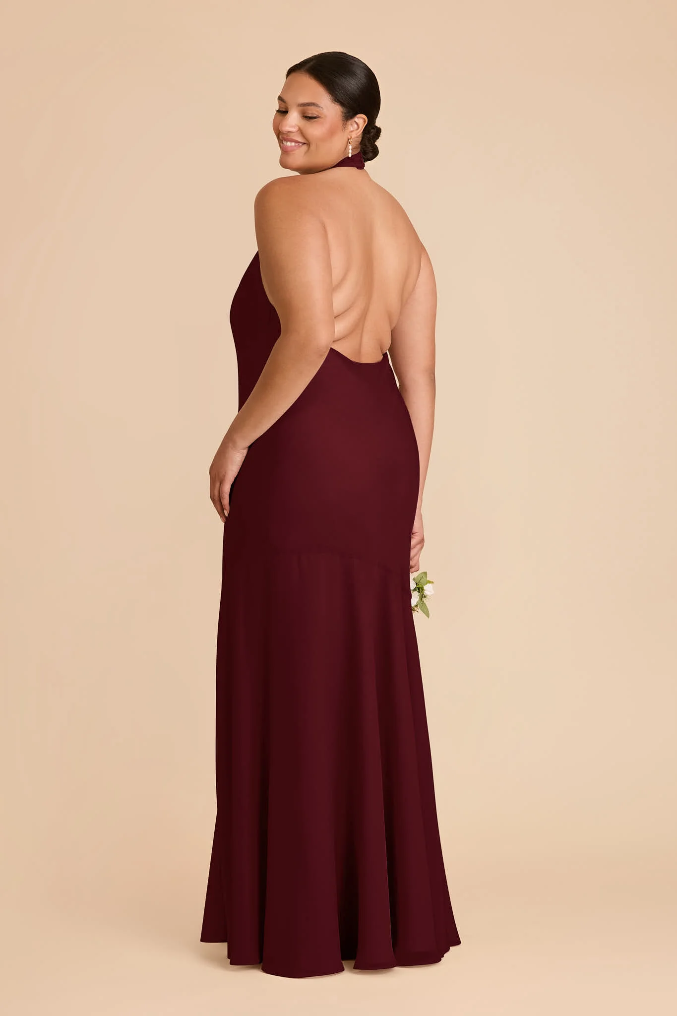 Stephanie Chiffon Dress - Cabernet - Image 7