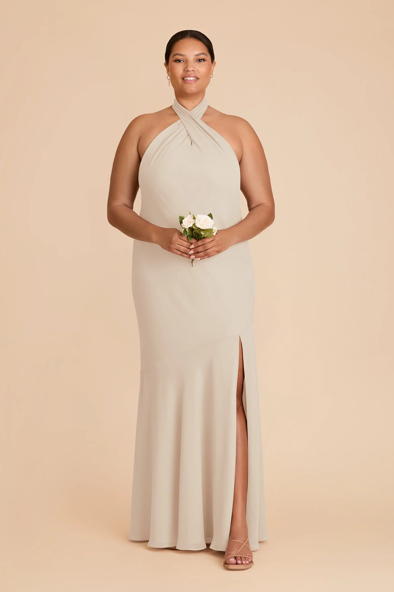 Stephanie Chiffon Dress - Classic Champagne - Image 2