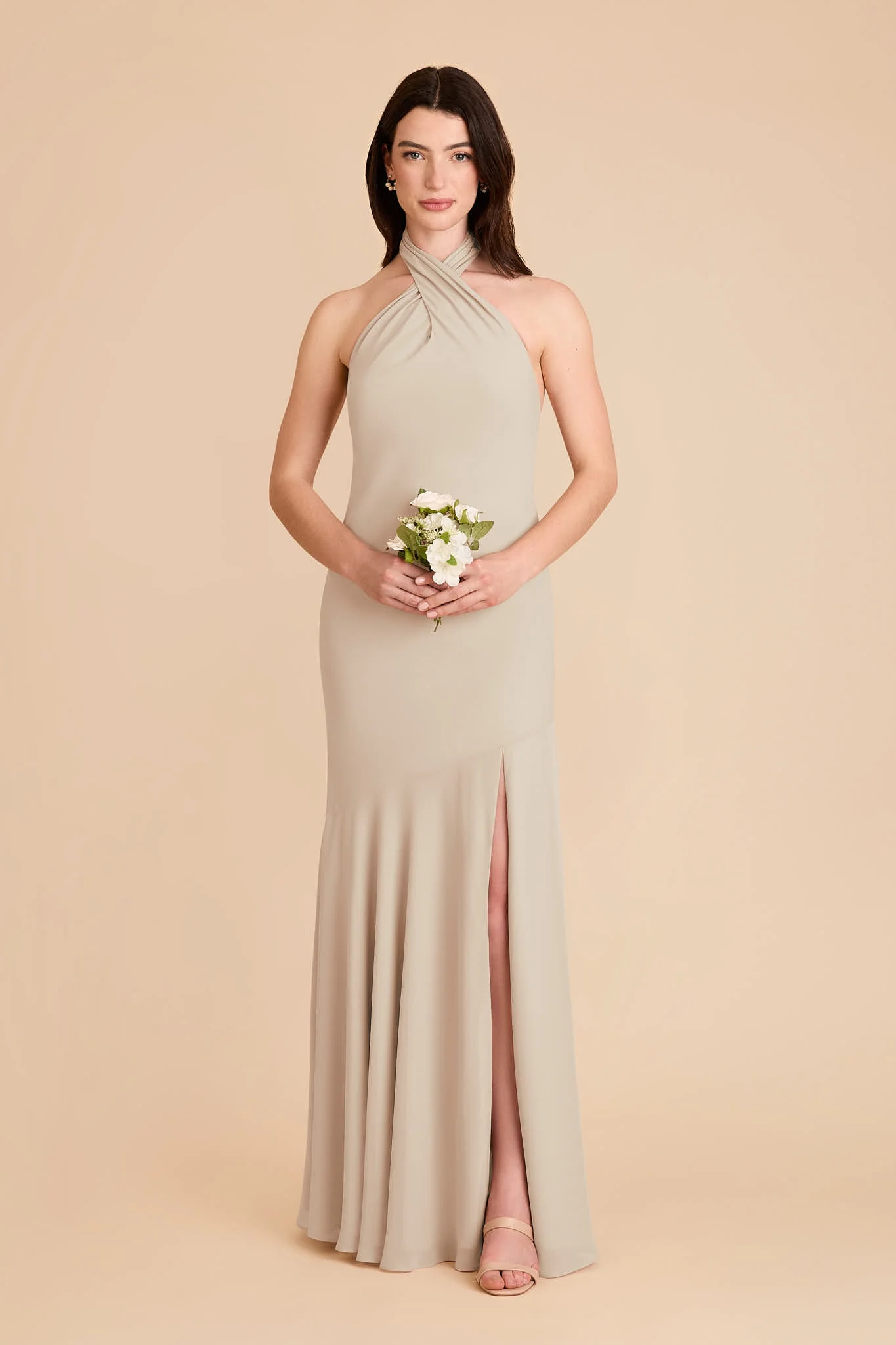 Stephanie Chiffon Dress - Classic Champagne - Image 3