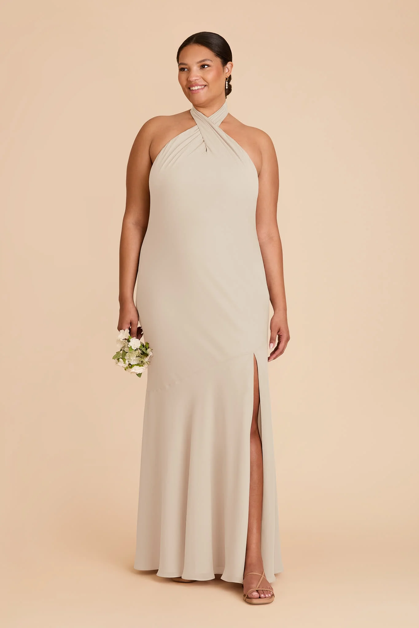 Stephanie Chiffon Dress - Classic Champagne - Image 6