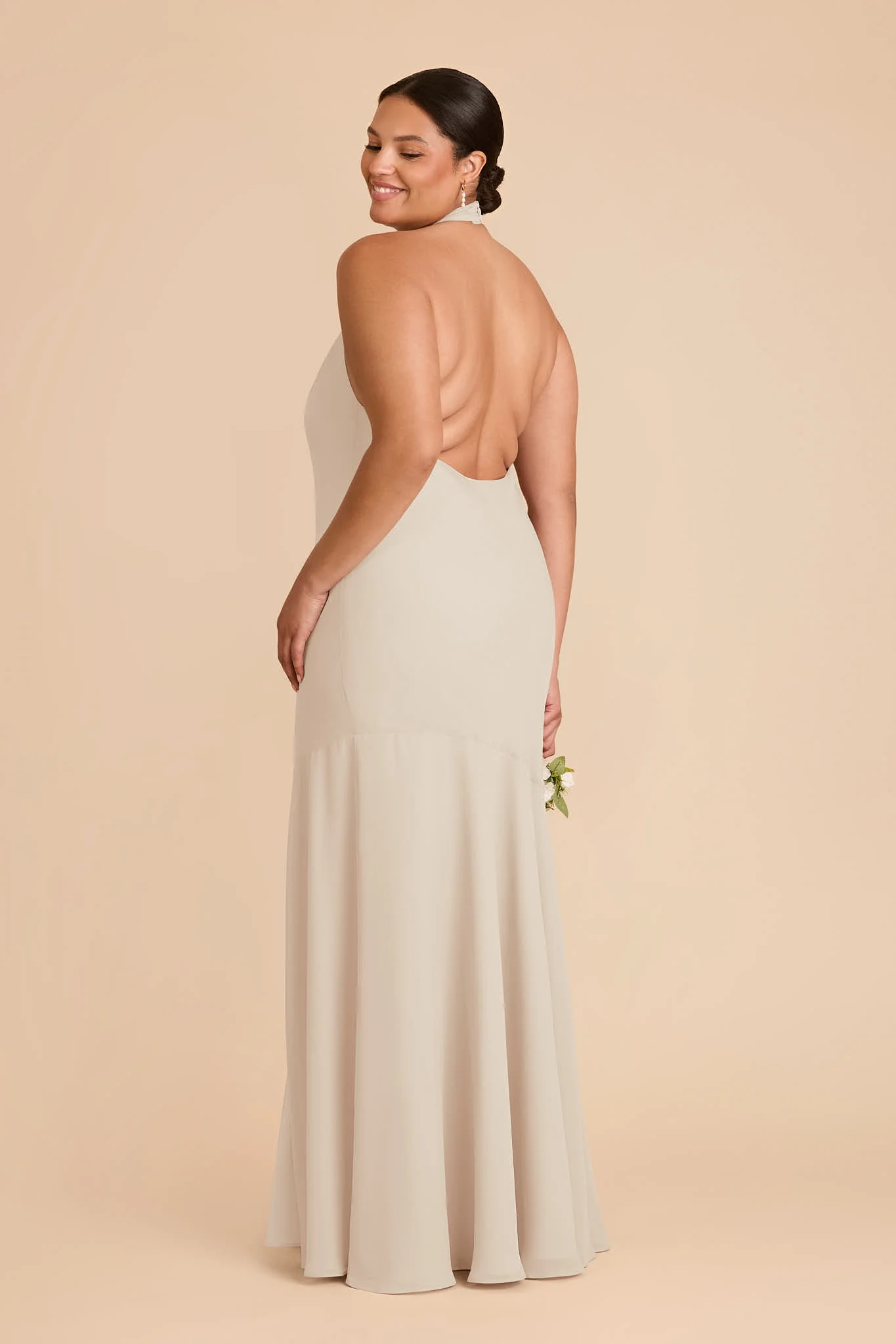 Stephanie Chiffon Dress - Classic Champagne - Image 7