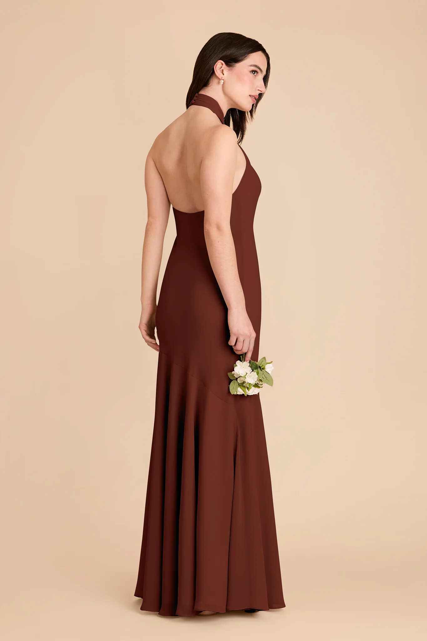 Stephanie Chiffon Dress - Cognac - Image 4