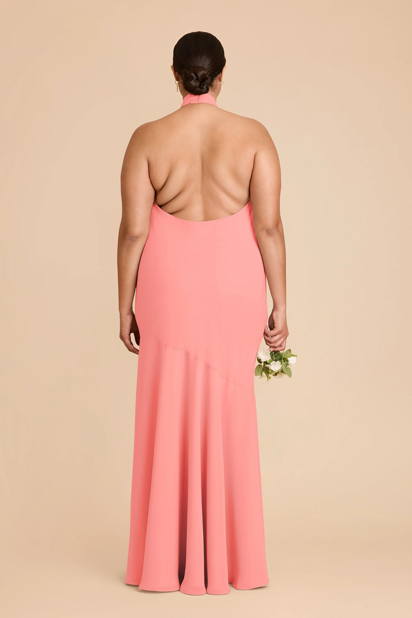 Stephanie Chiffon Dress - Coral Pink - Image 8