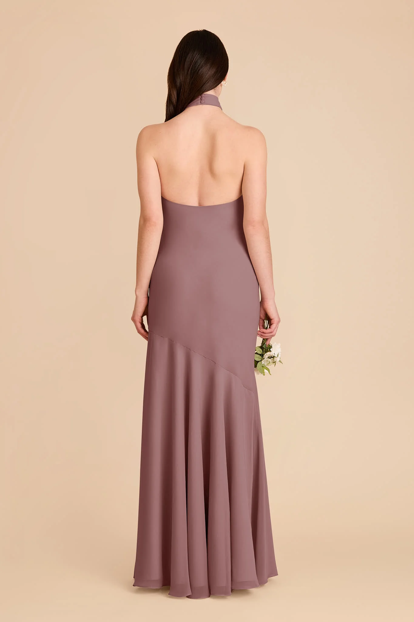 Stephanie Chiffon Dress - Dark Mauve - Image 5