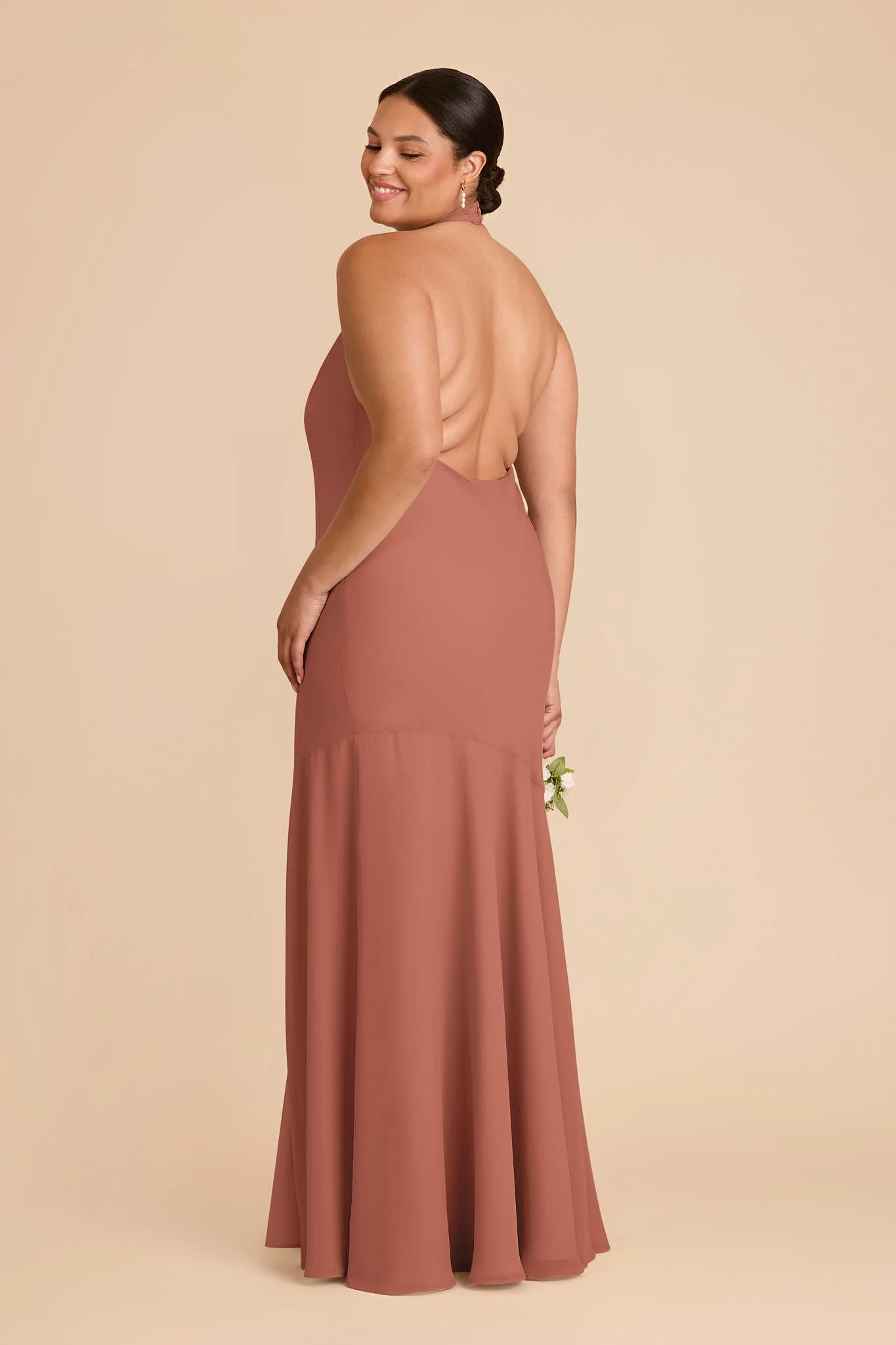 Stephanie Chiffon Dress - Desert Rose - Image 7