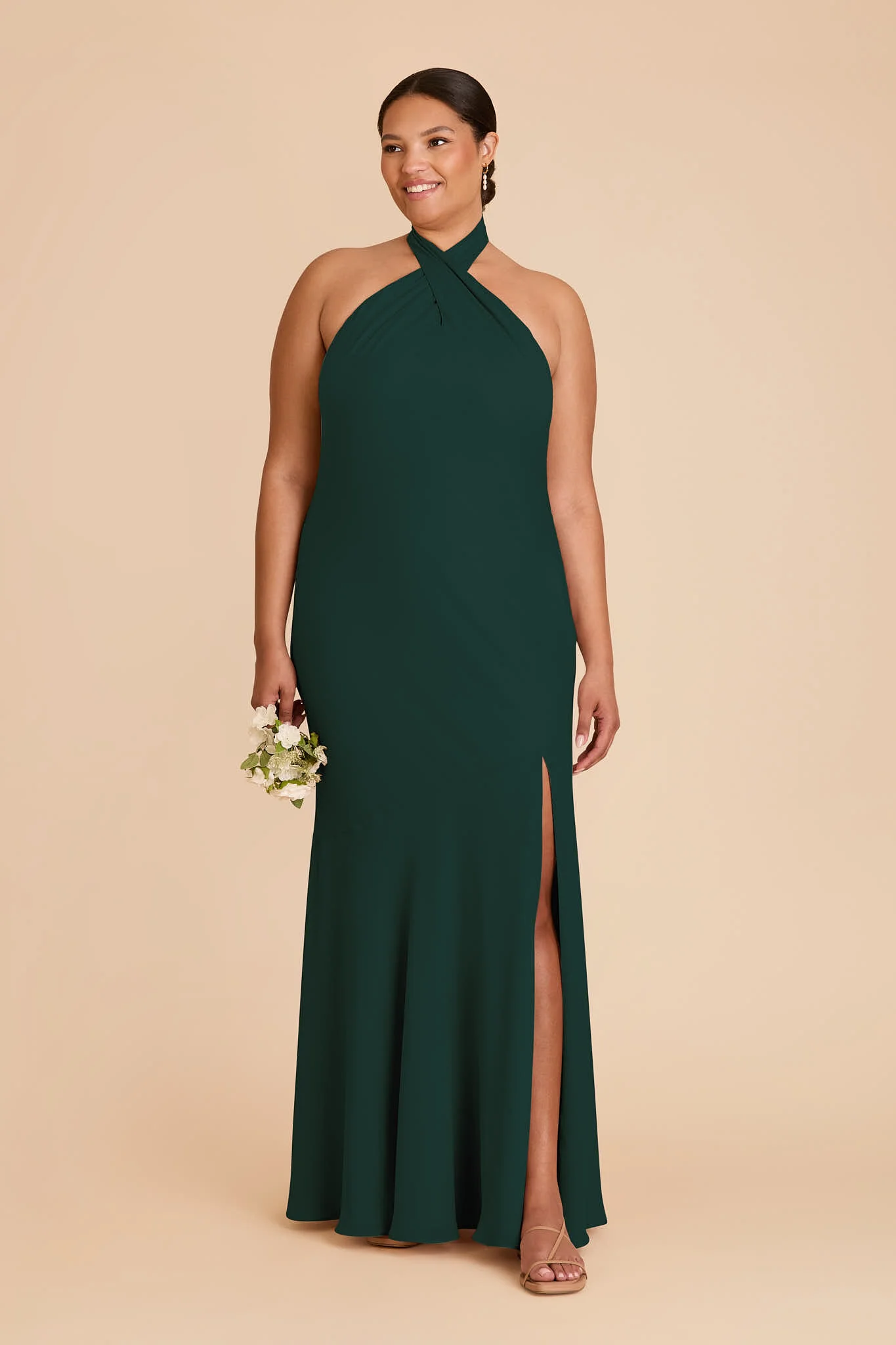 Stephanie Chiffon Dress - Emerald - Image 2
