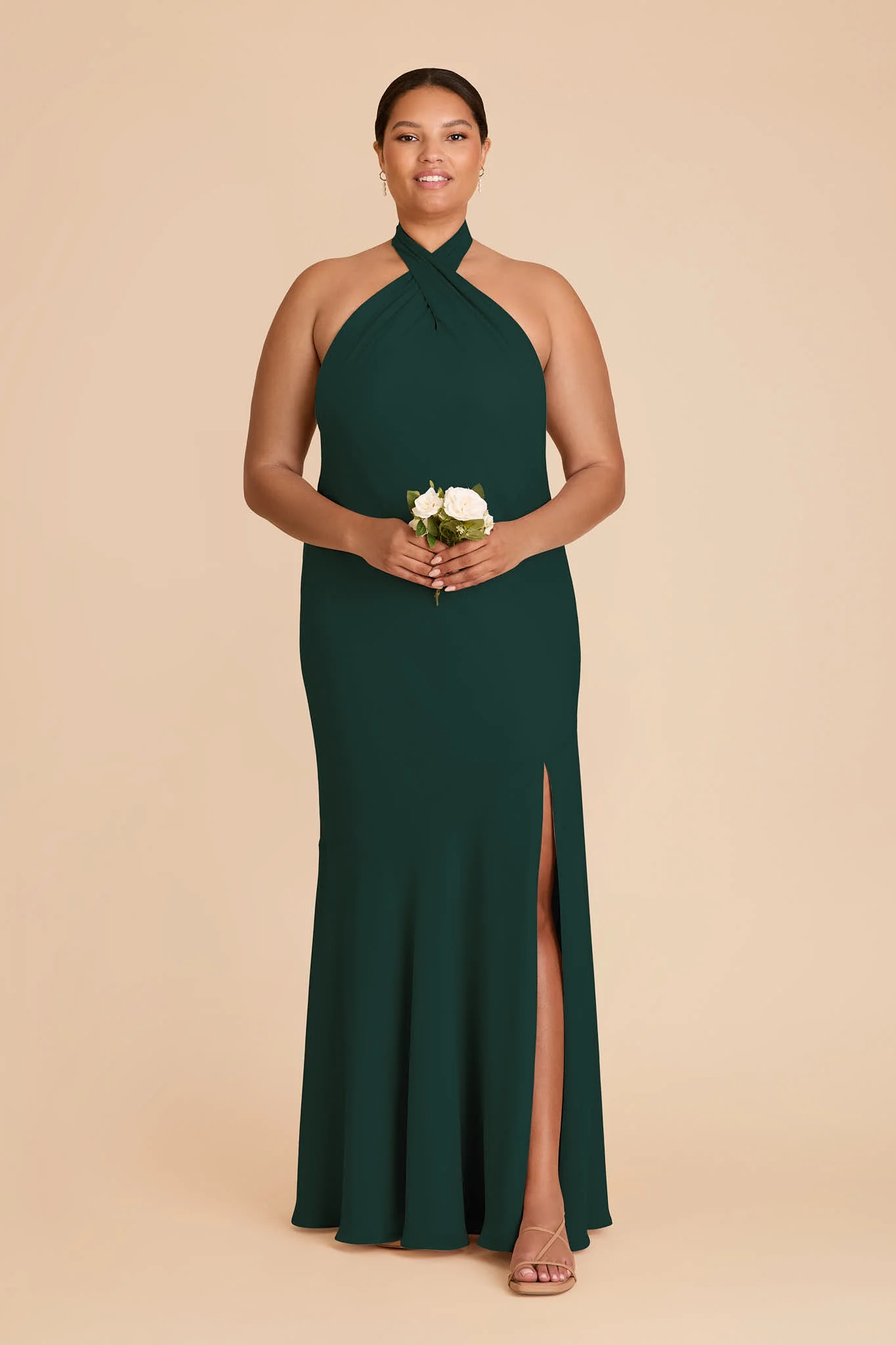 Stephanie Chiffon Dress - Emerald - Image 6