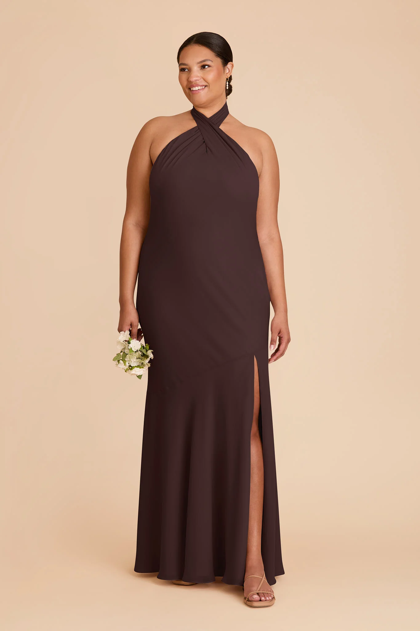 Stephanie Chiffon Dress - Espresso - Image 2