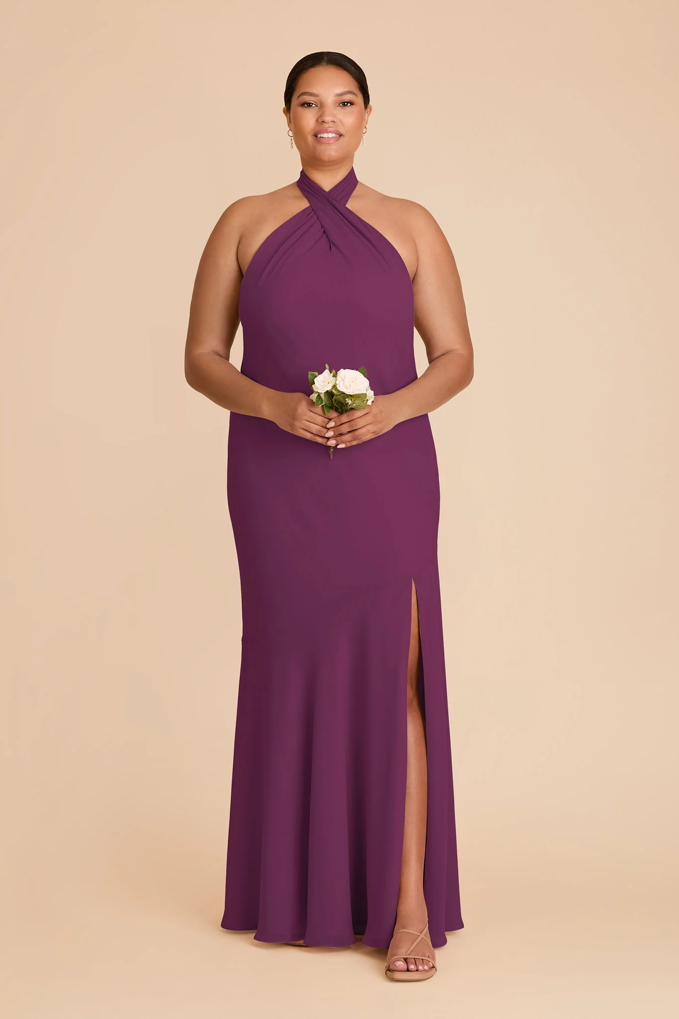 Stephanie Chiffon Dress - Fig - Image 2