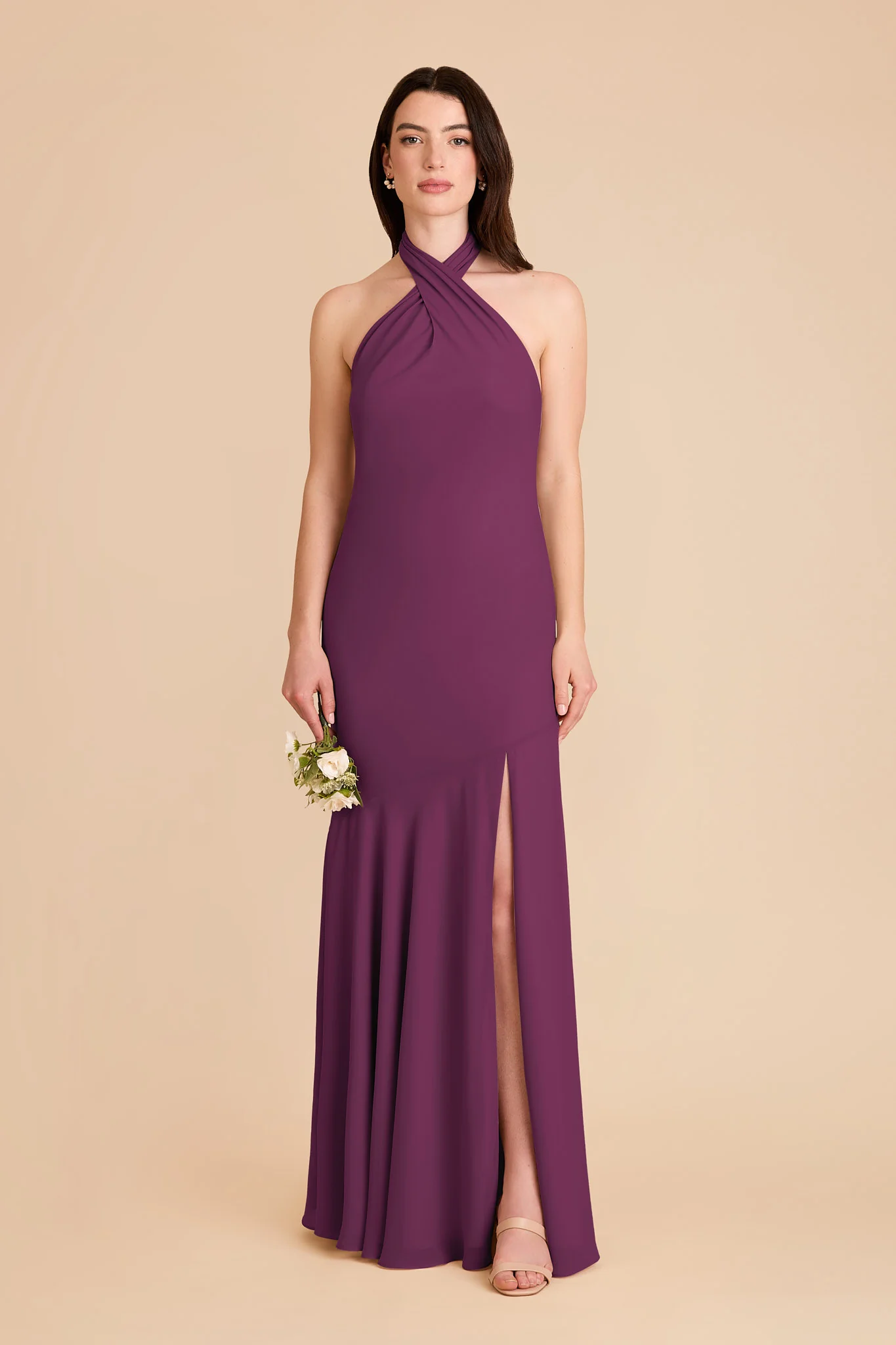 Stephanie Chiffon Dress - Fig - Image 3