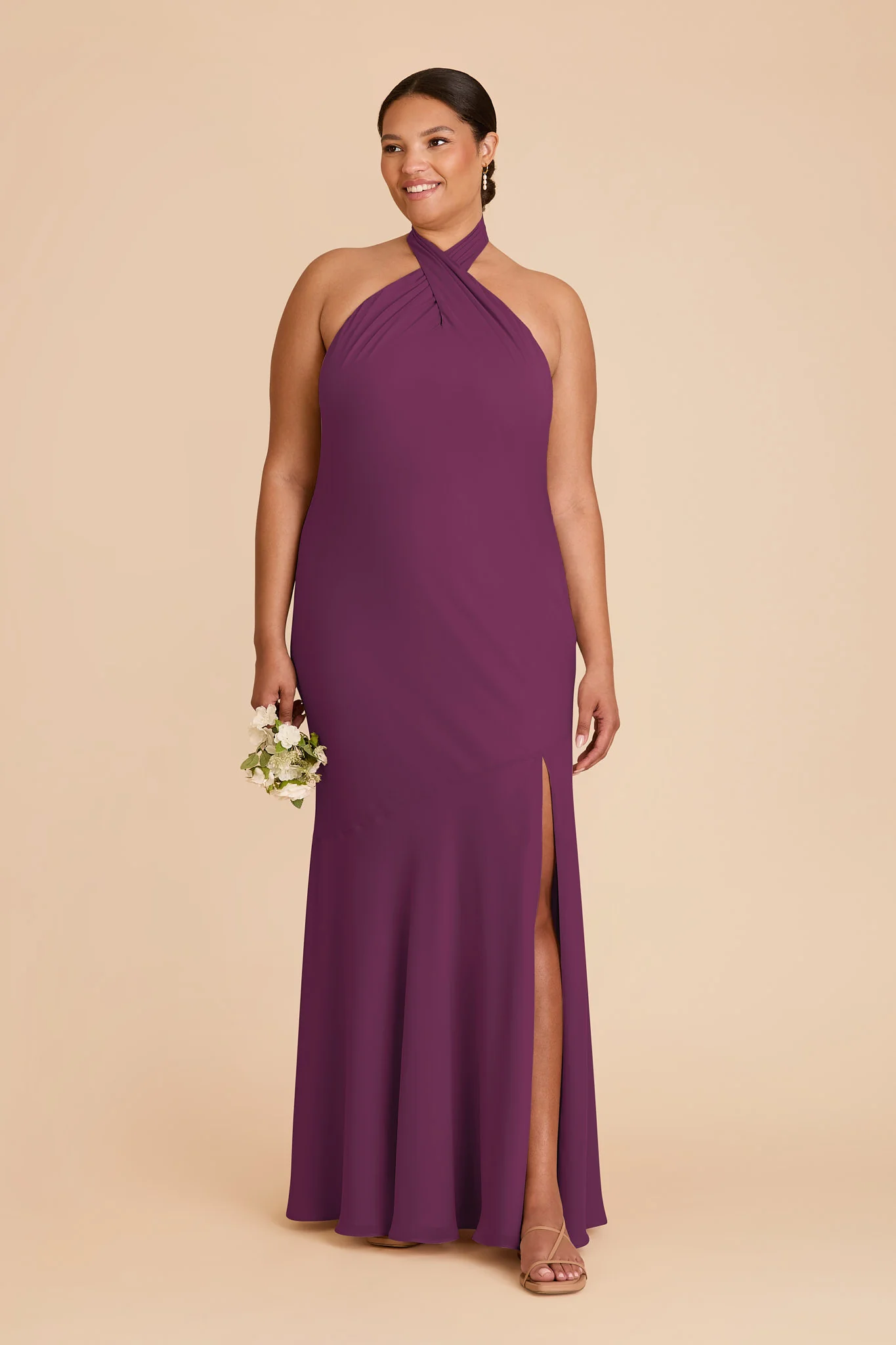 Stephanie Chiffon Dress - Fig - Image 6