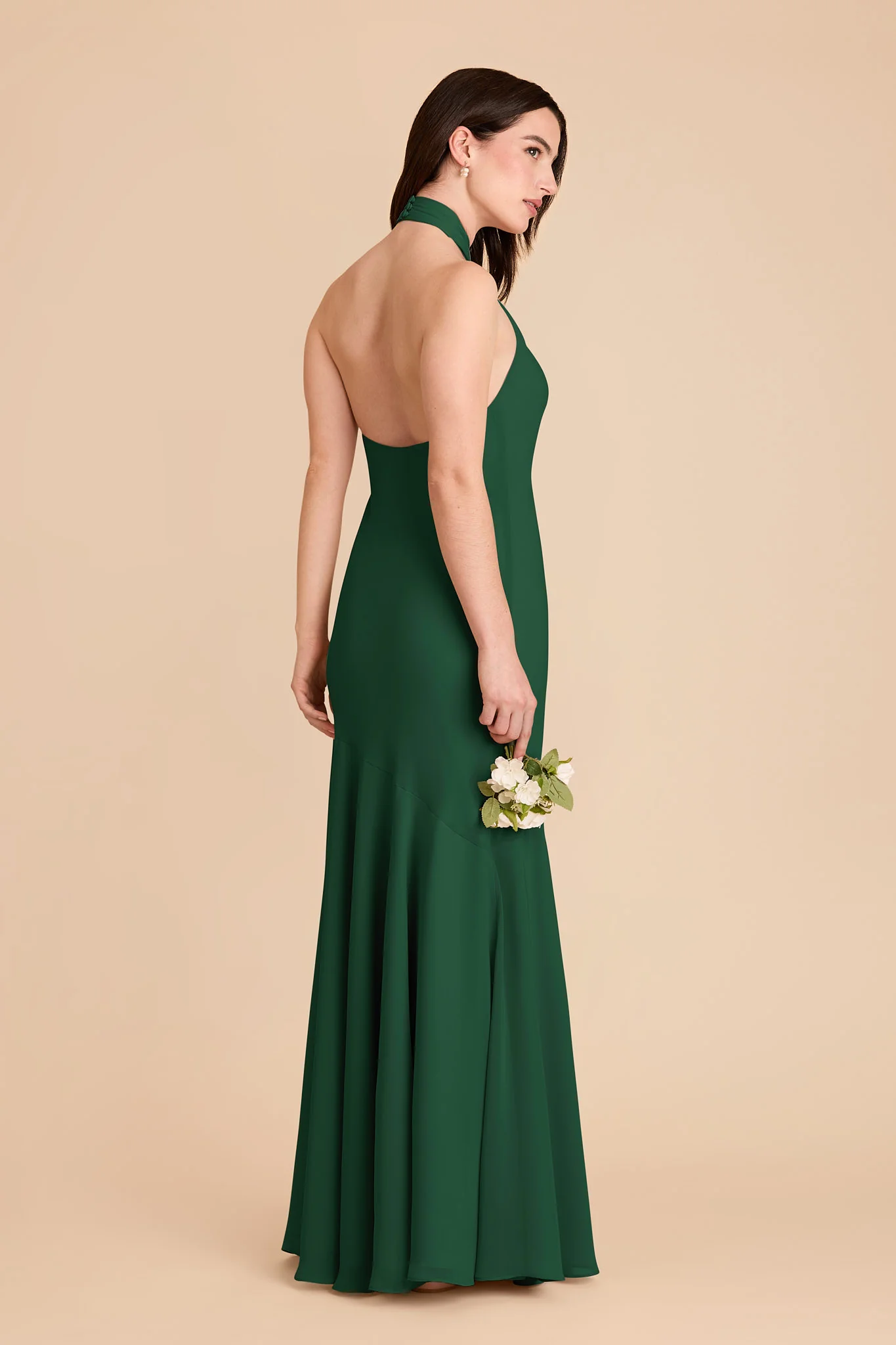 Stephanie Chiffon Dress - Forest Green - Image 4