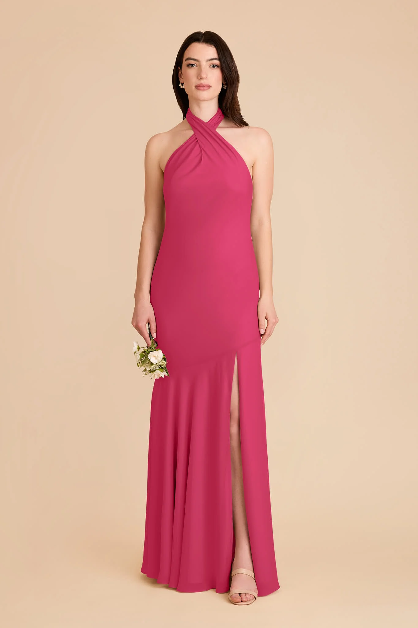 Stephanie Chiffon Dress - Fuchsia