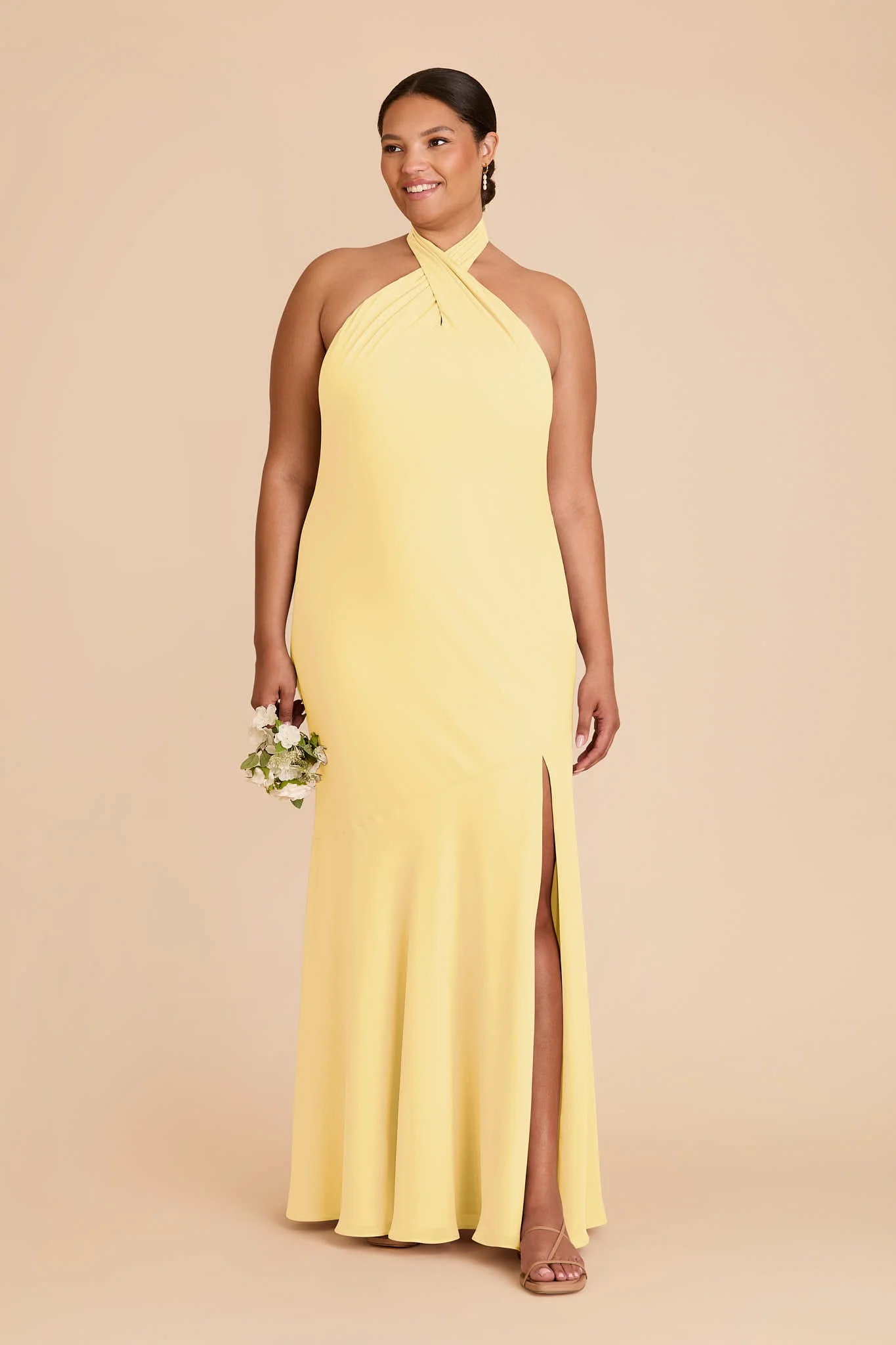 Stephanie Chiffon Dress - Lemon Sorbet - Image 2