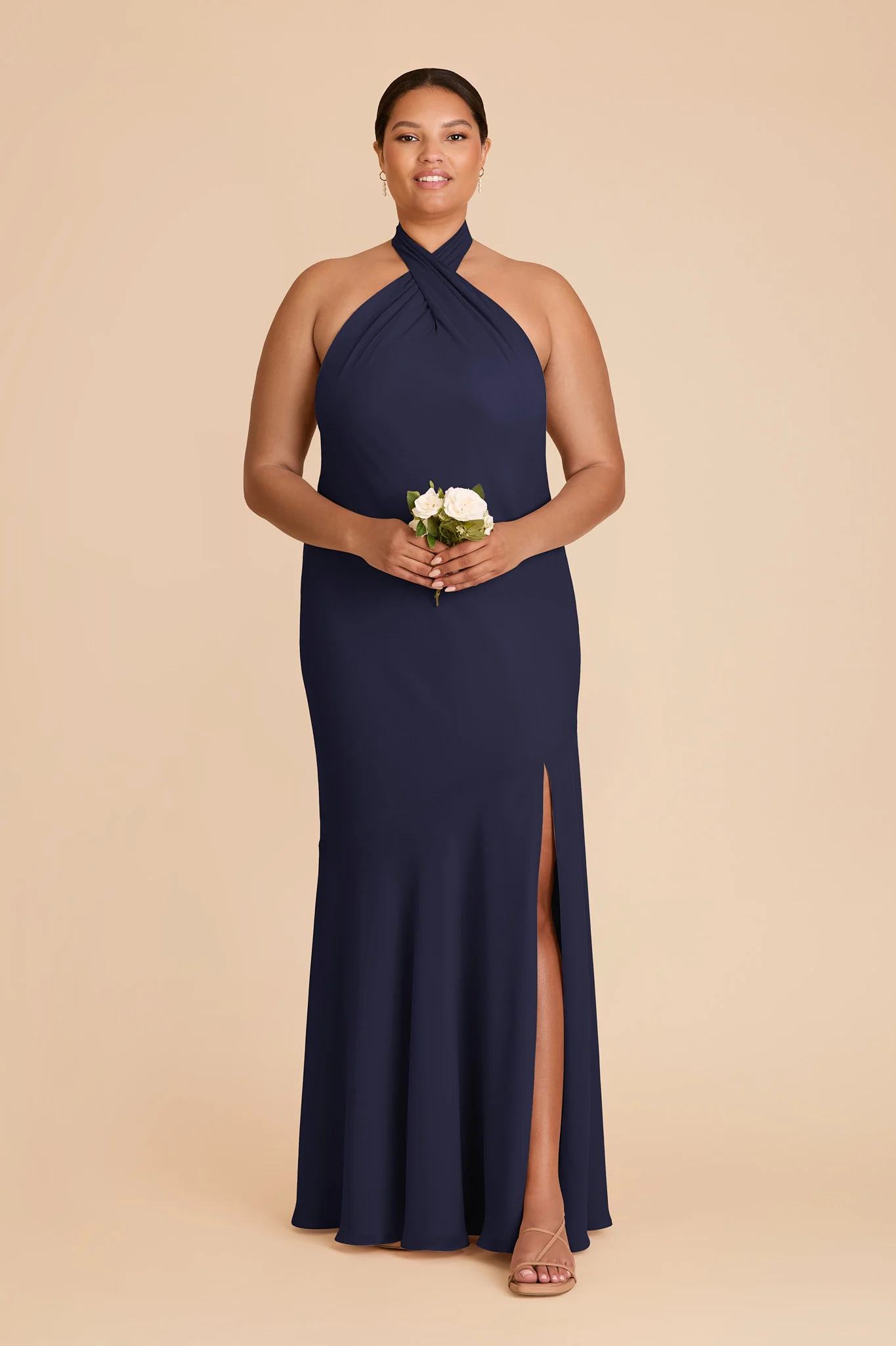 Stephanie Chiffon Dress - Navy - Image 2