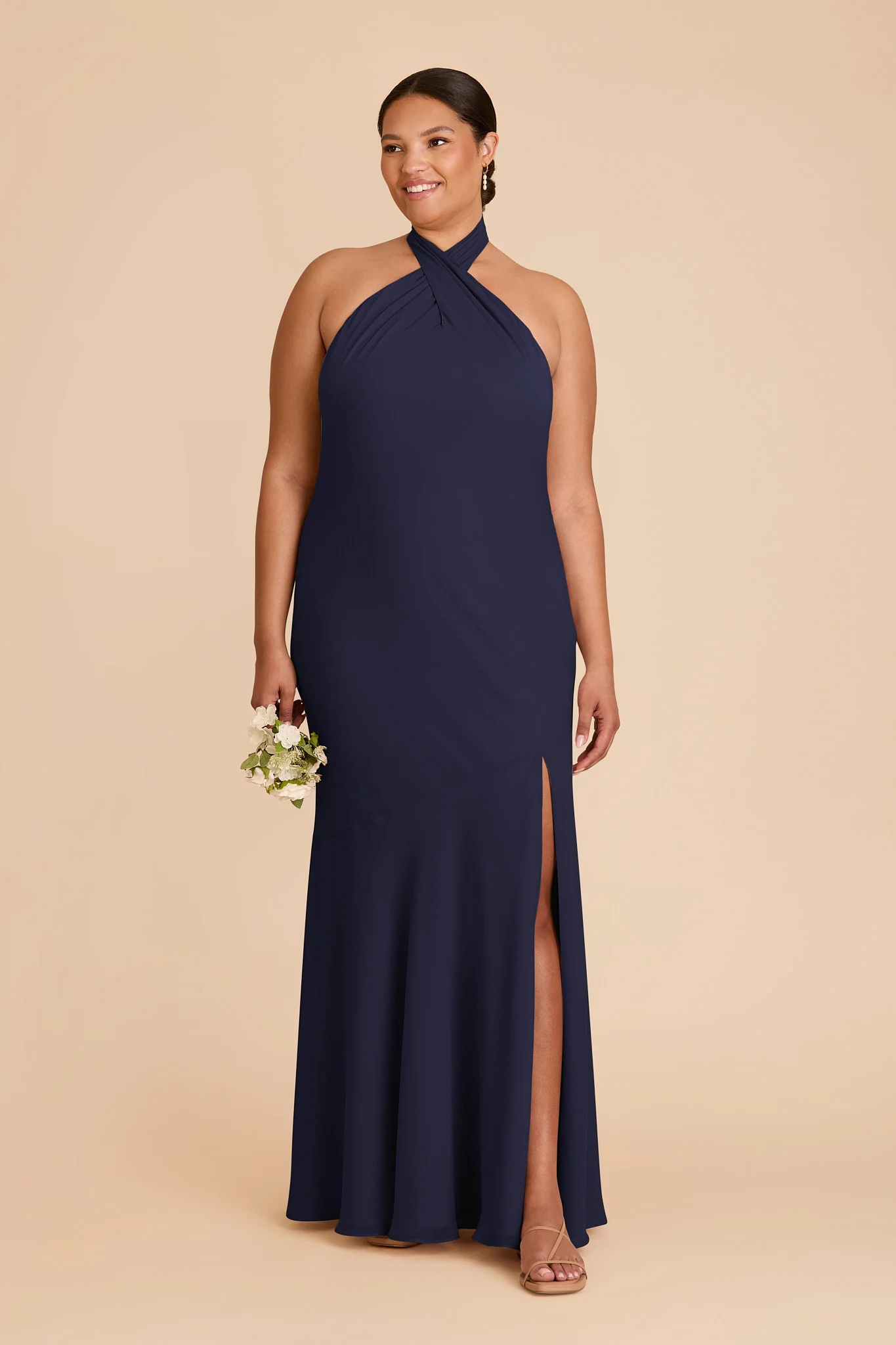 Stephanie Chiffon Dress - Navy - Image 6