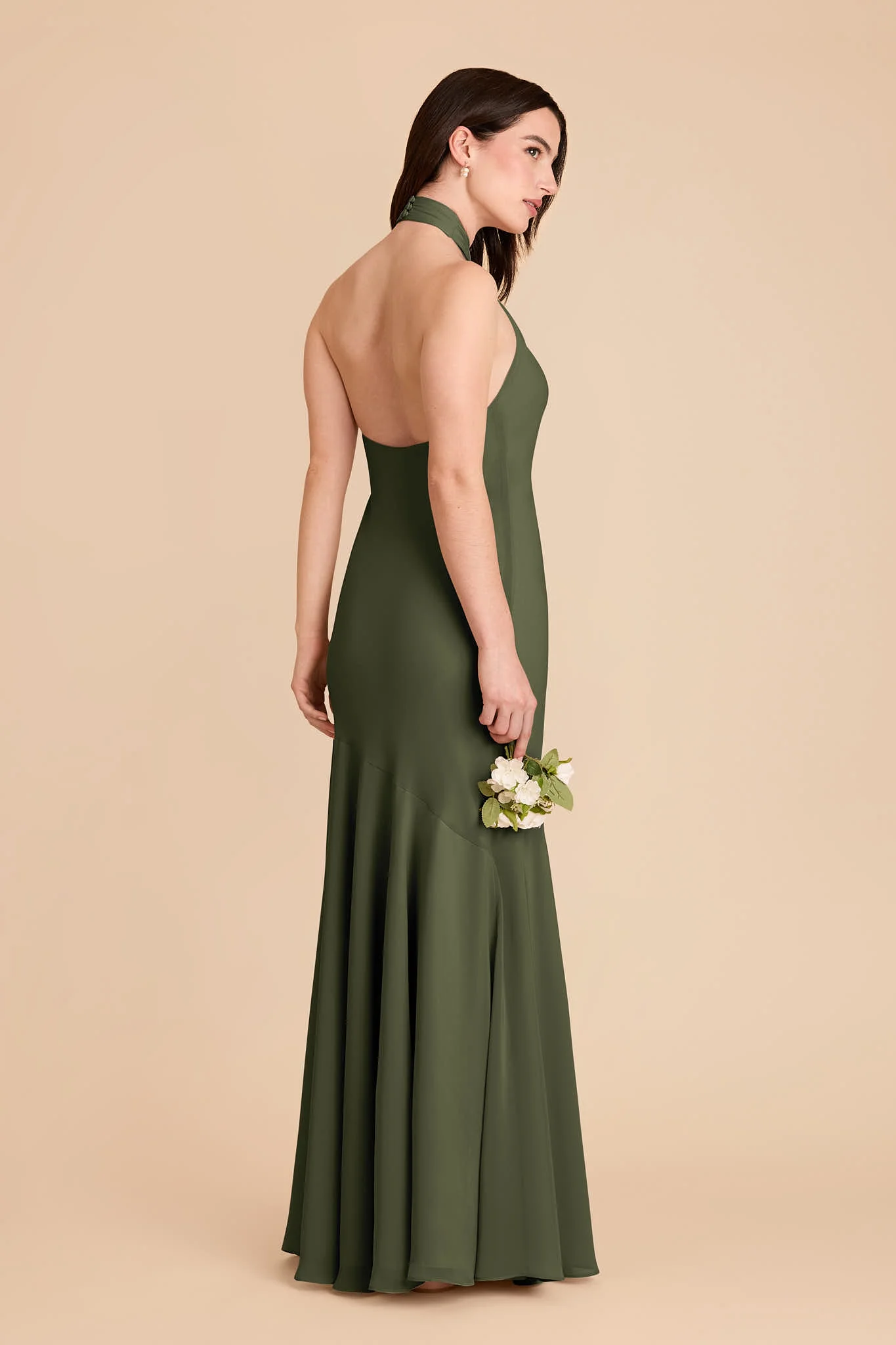 Stephanie Chiffon Dress - Olive - Image 4
