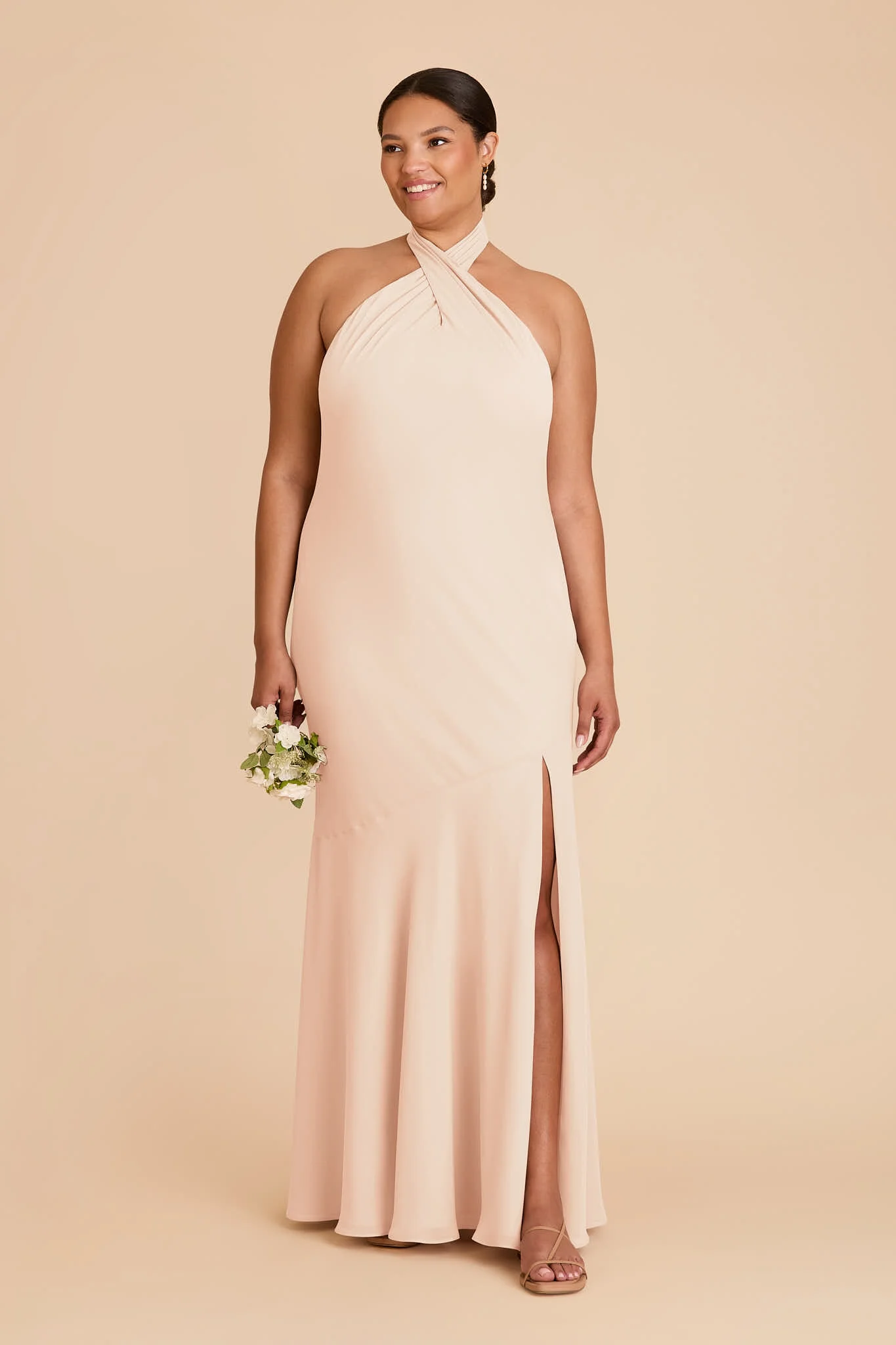 Stephanie Chiffon Dress - Pale Blush - Image 2