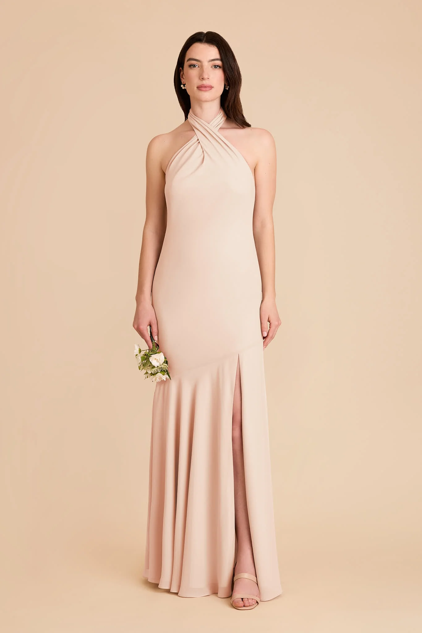Stephanie Chiffon Dress - Pale Blush - Image 3